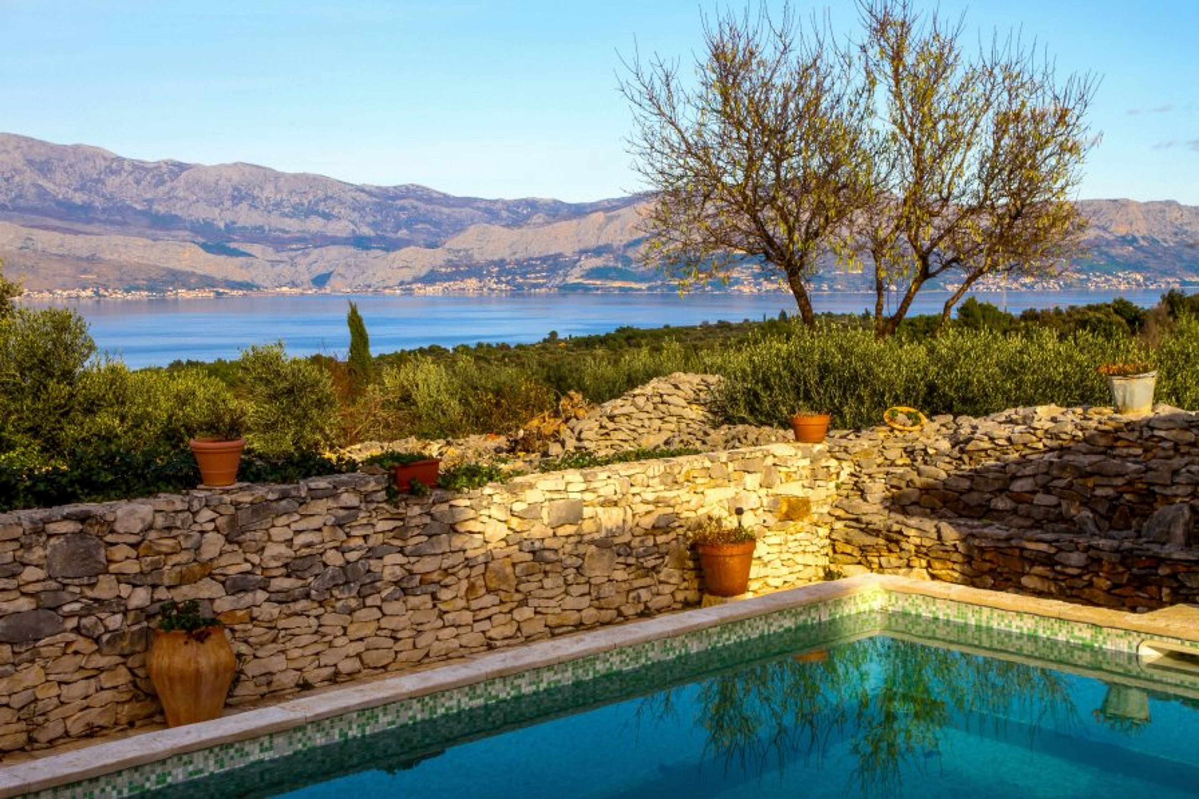 Poolside view to the Adriatic sea