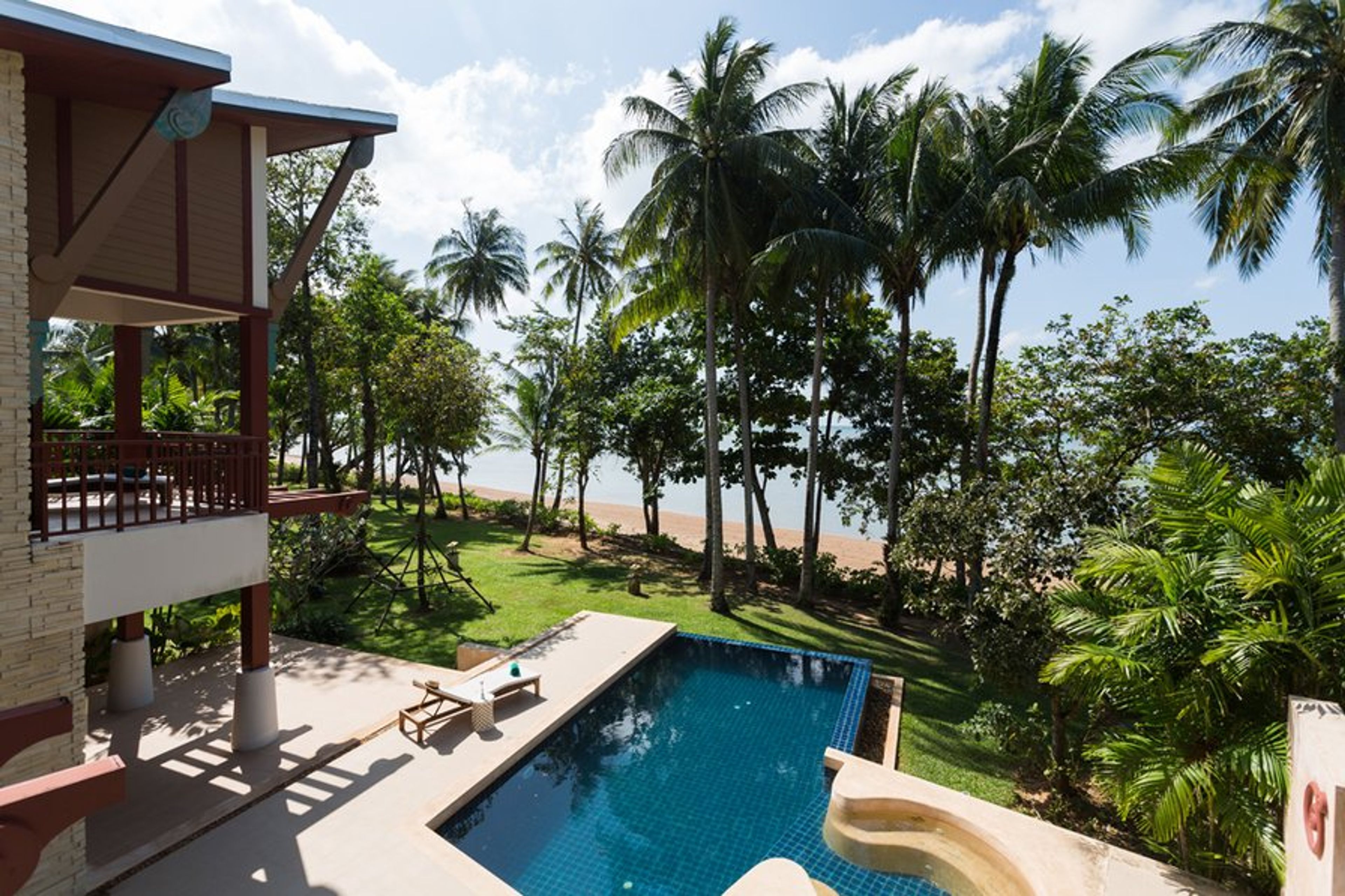 View from Master Bedroom, Swimming pool and beach