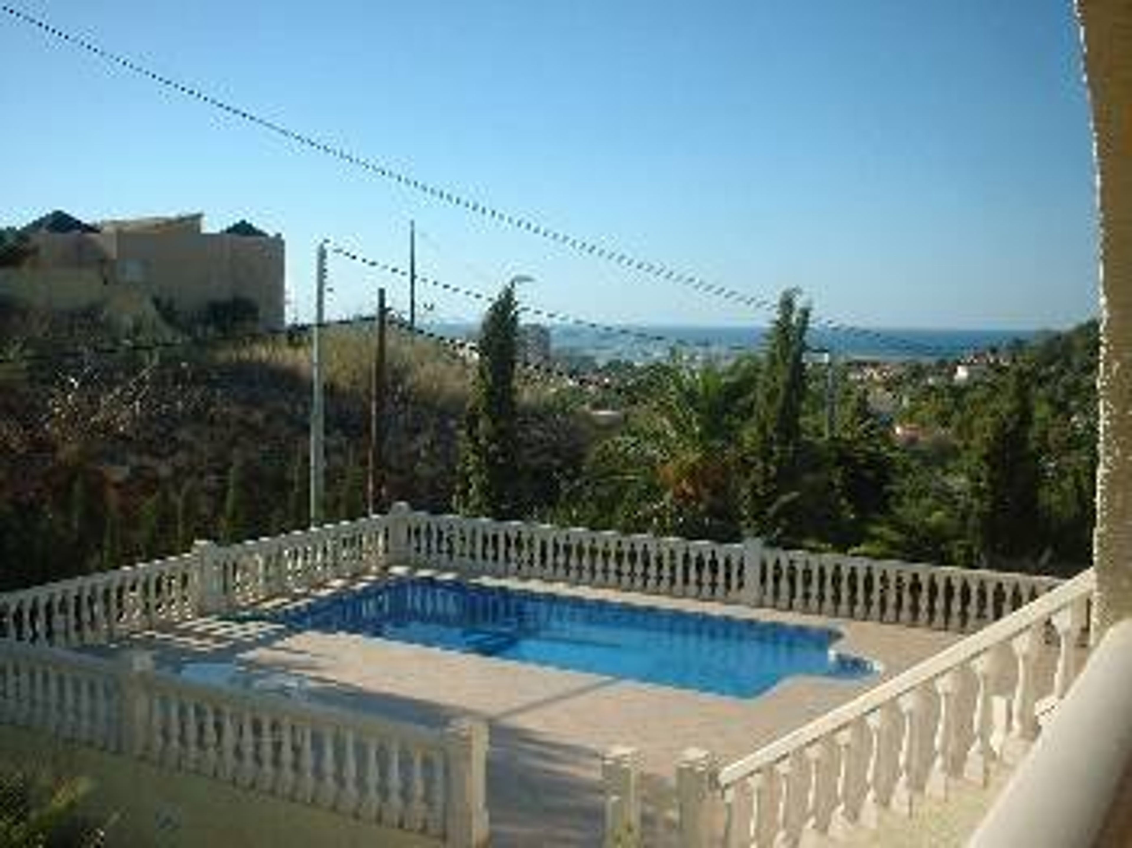The large pool and spacious terrace