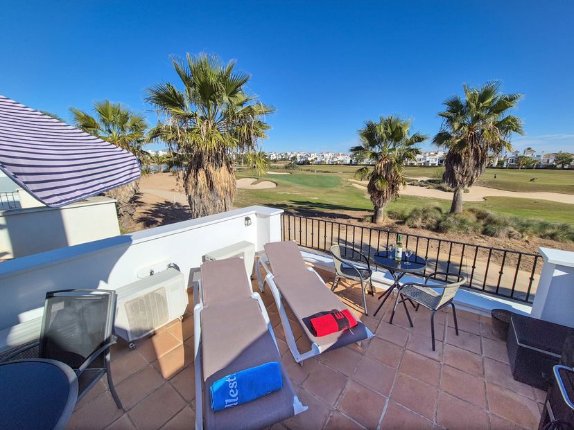 Town_house in La Torre Golf Resort, Spain: Top terrace overlooking the golf course.