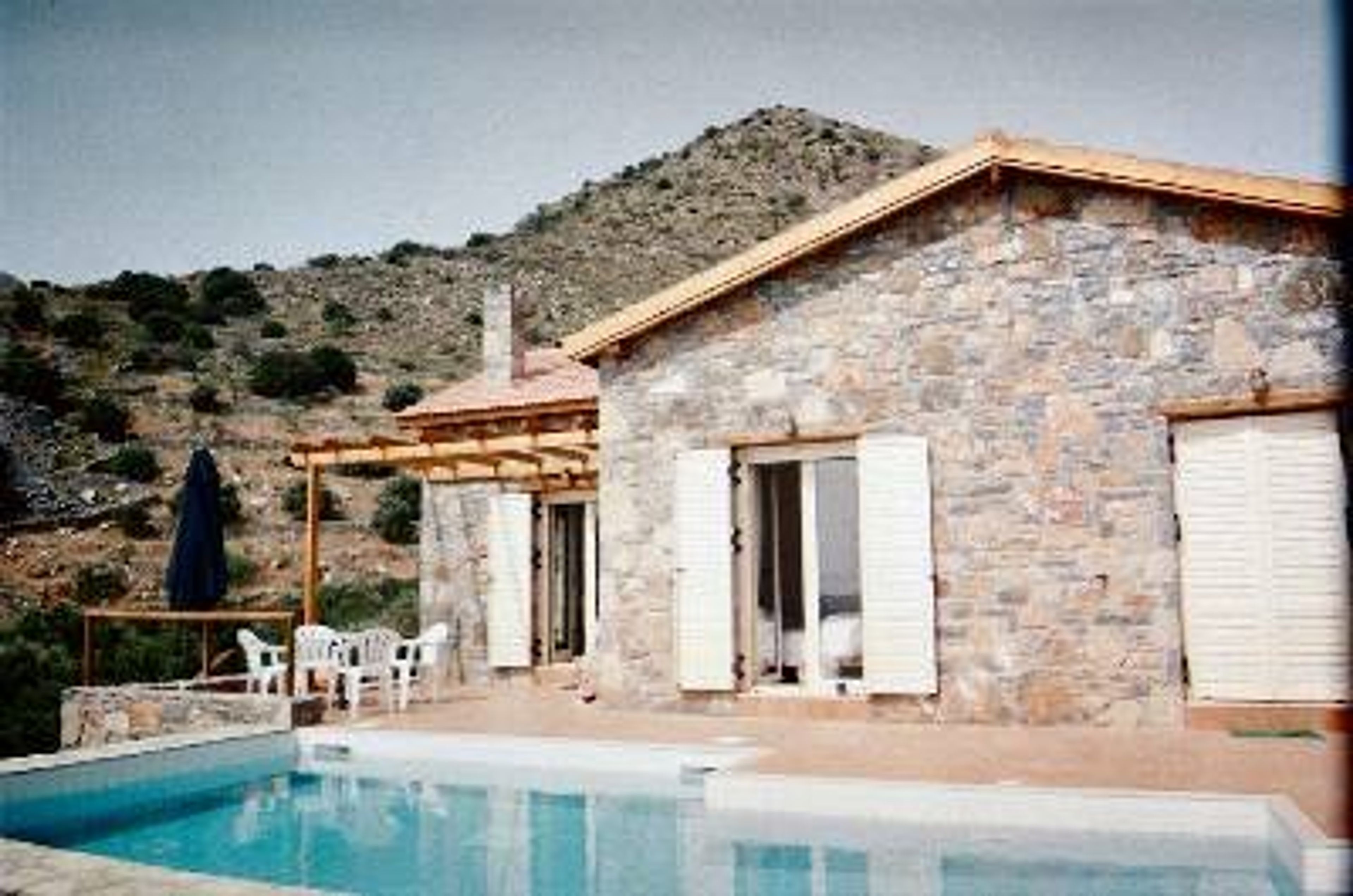 View from pool to villa