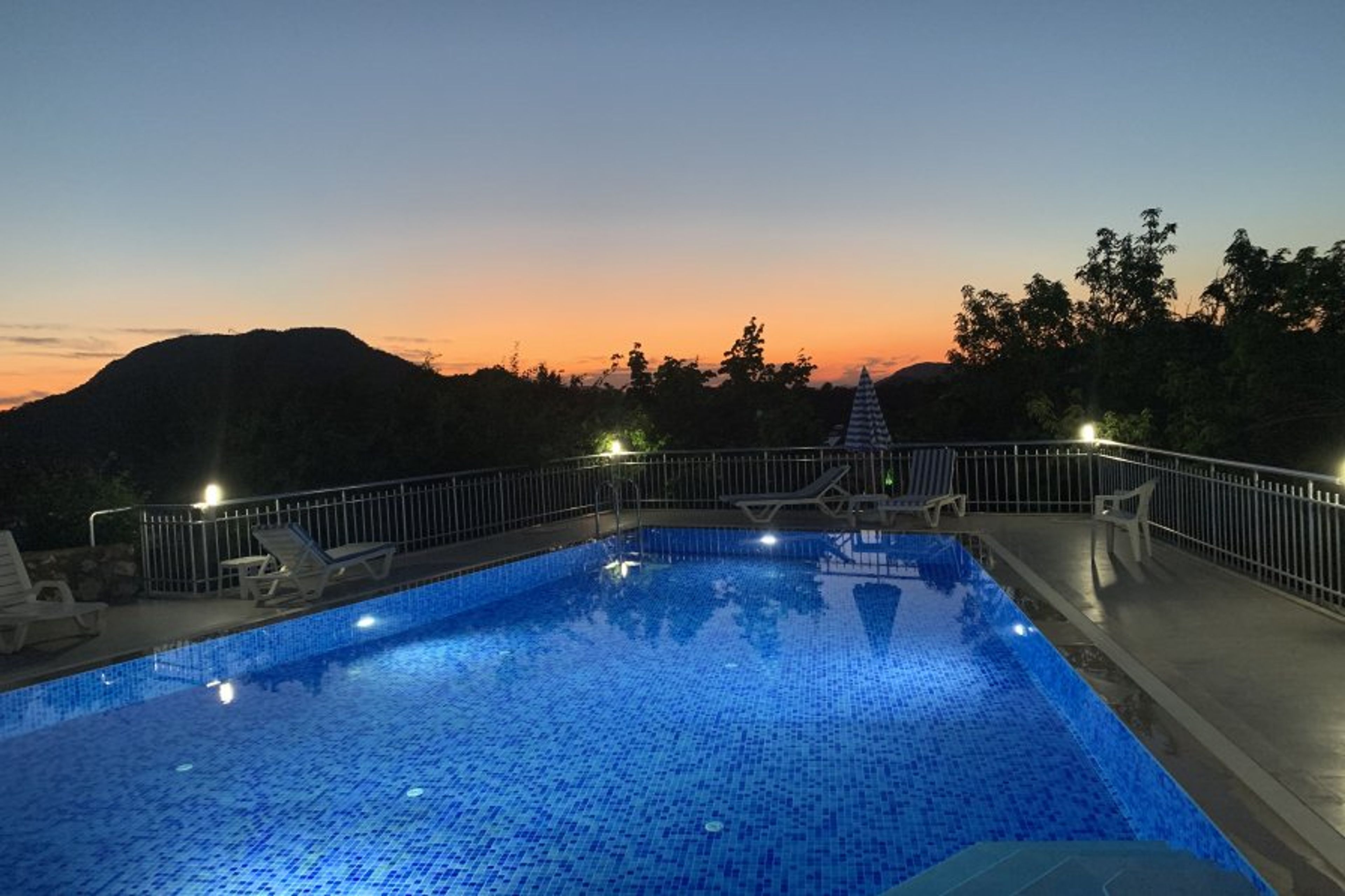 Pool in the evening
