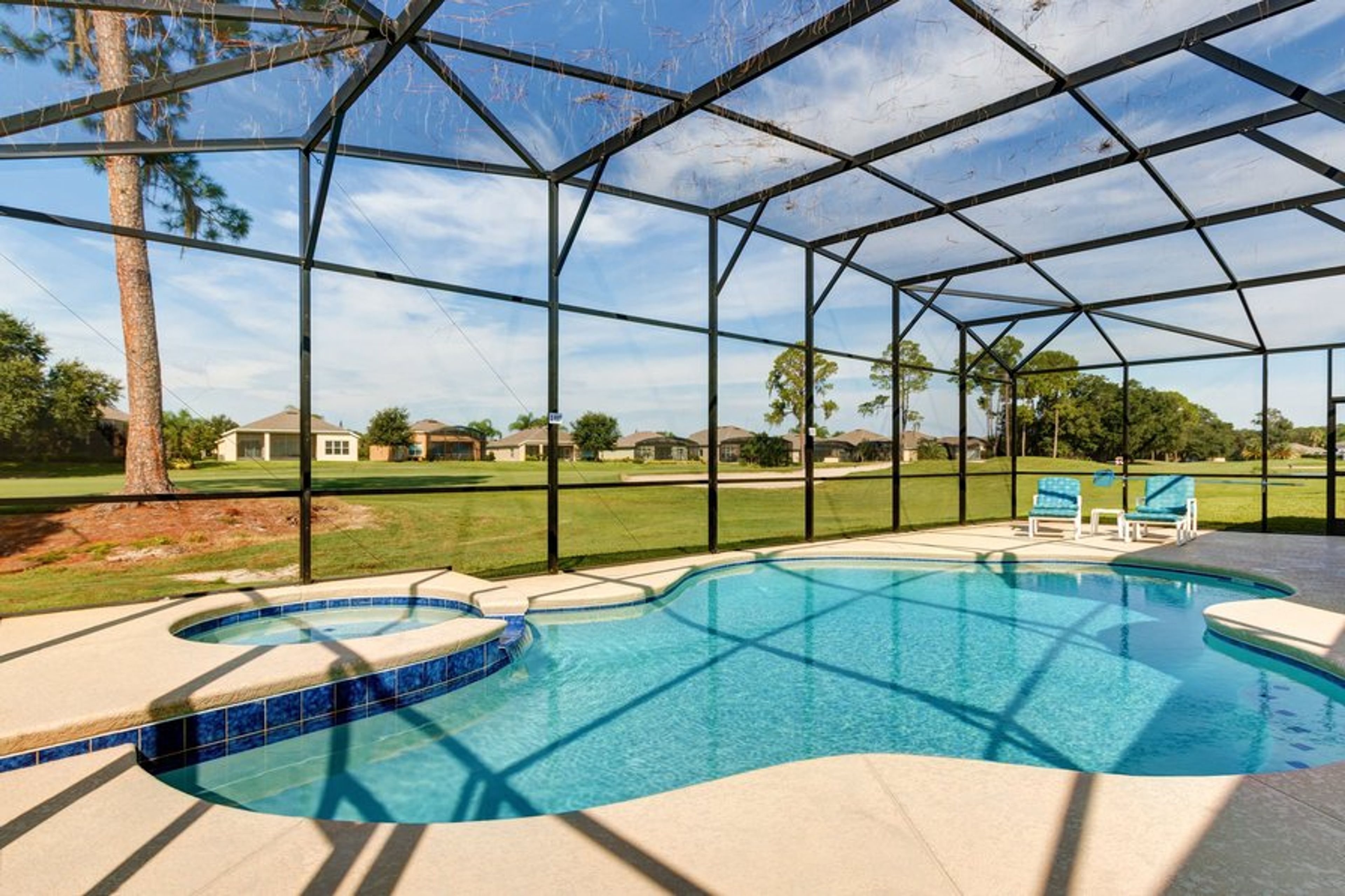 Pool Spa and extended Lanai area