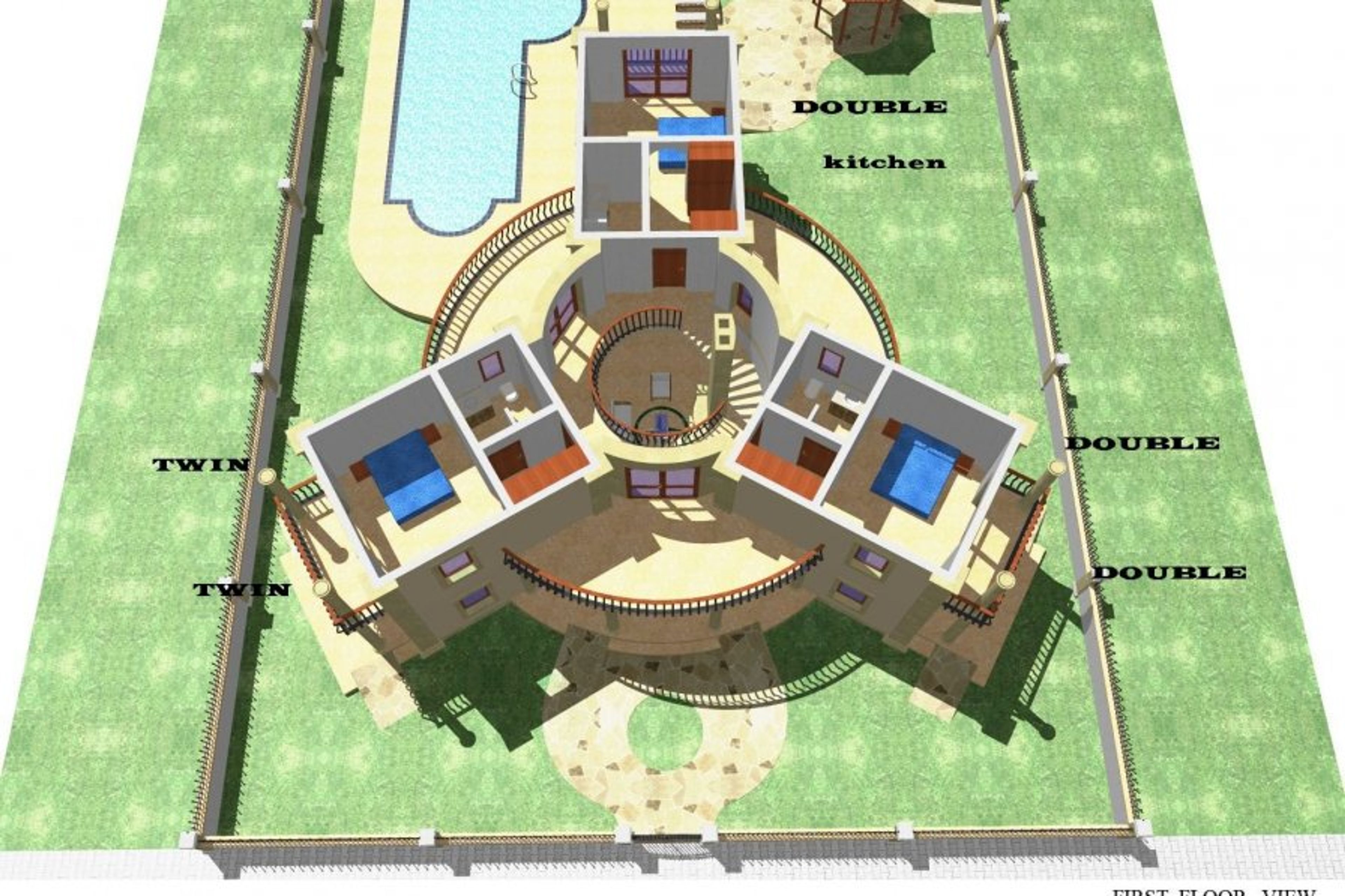 Bedroom plan .
Balcony's for all to enjoy sunshine or shade .