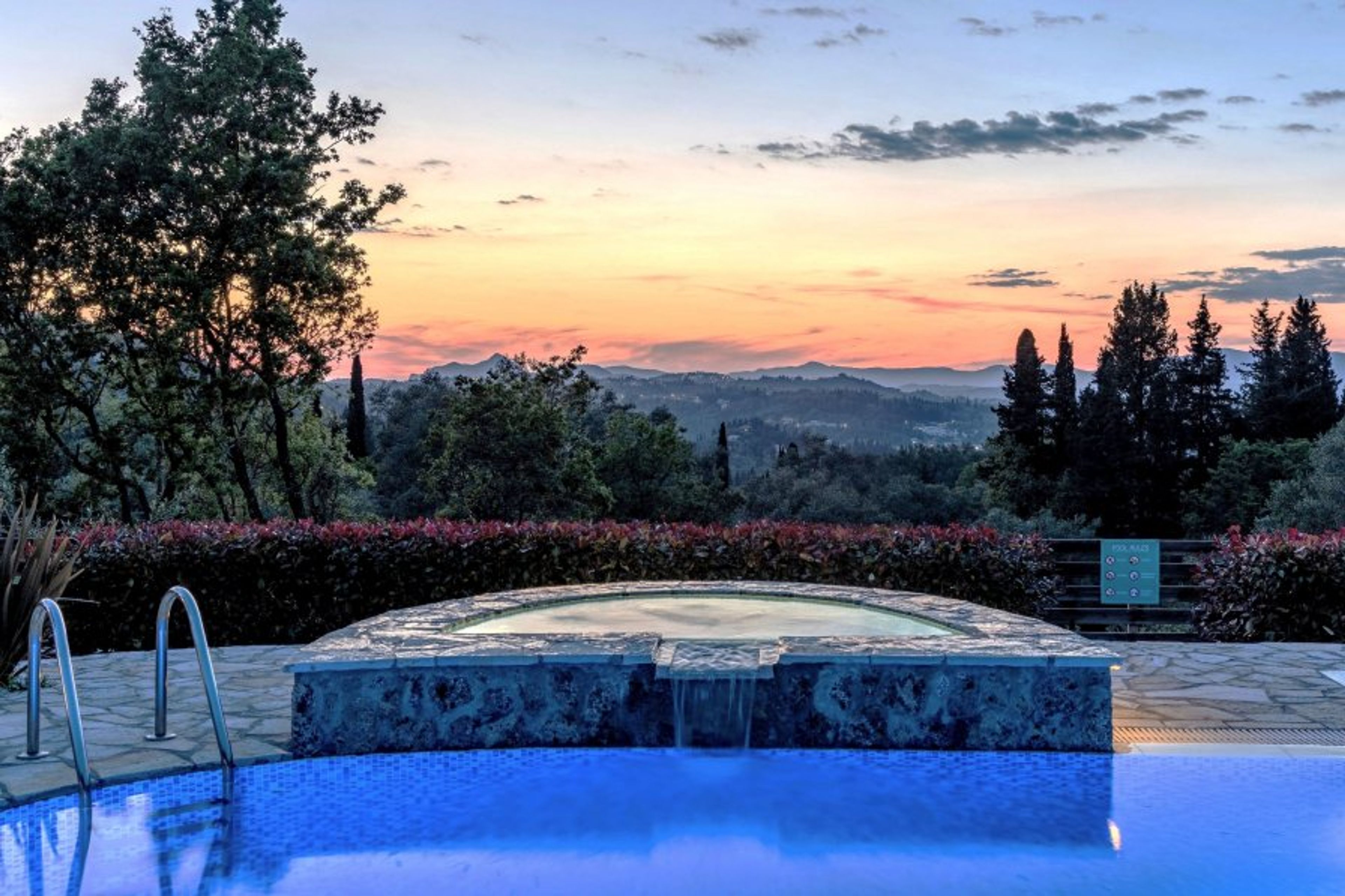 Sunset Private Pool at Exclusive Villa Corfu Estate

