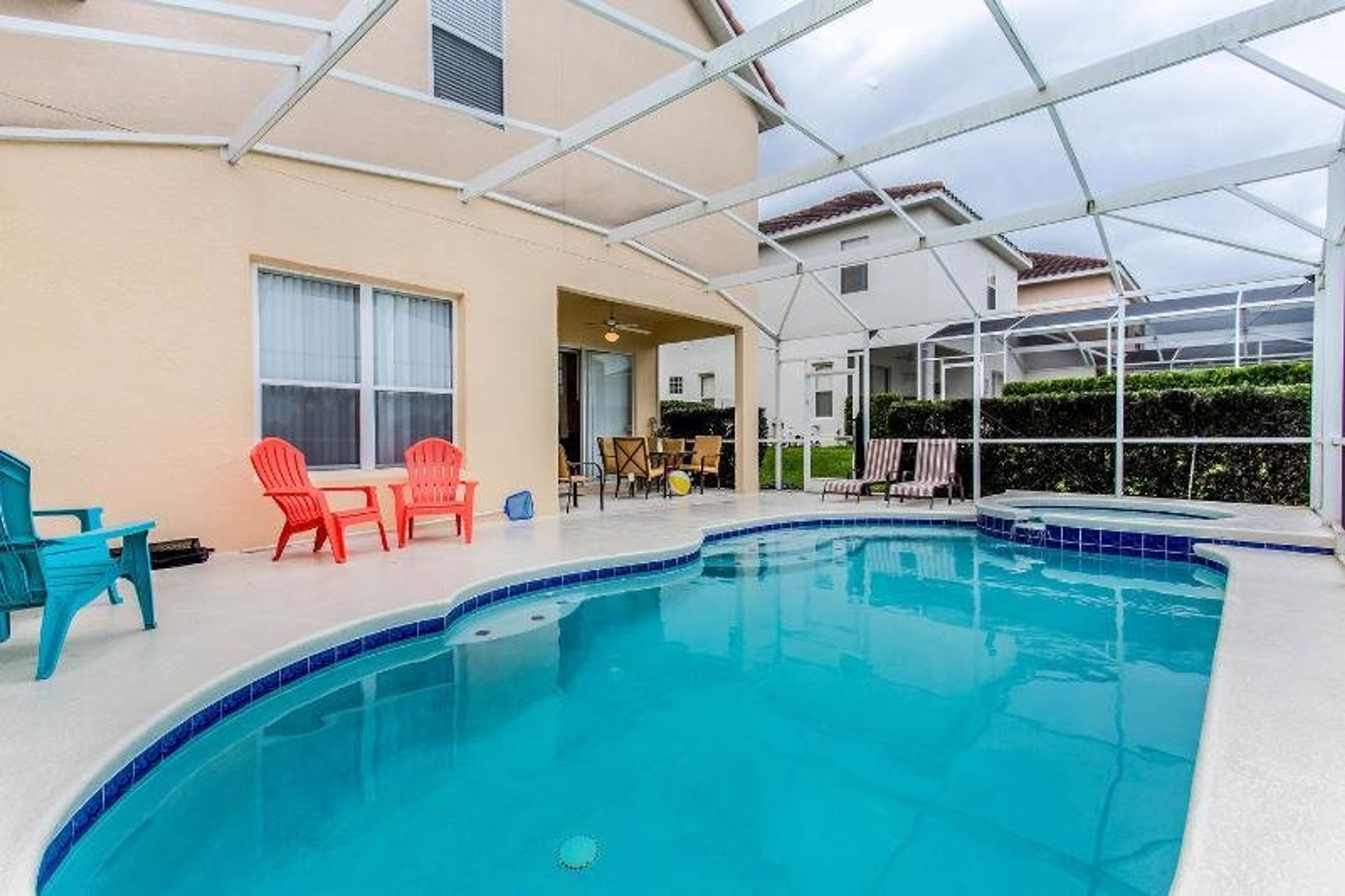 We have a large pool and patio area, and you are not overlooked.