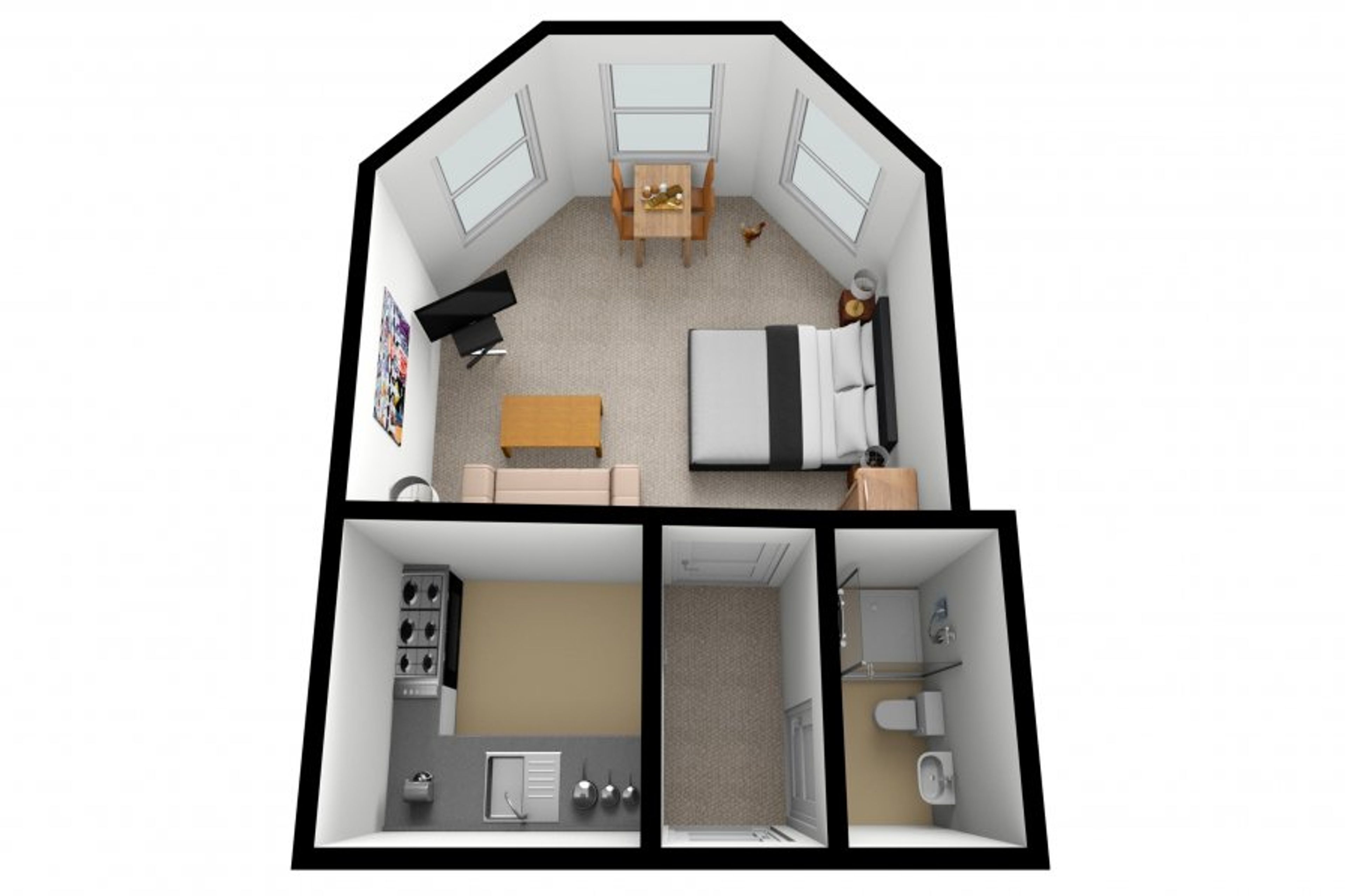 Floor plan of Muntham Apartment 7 - Studio Apartment.