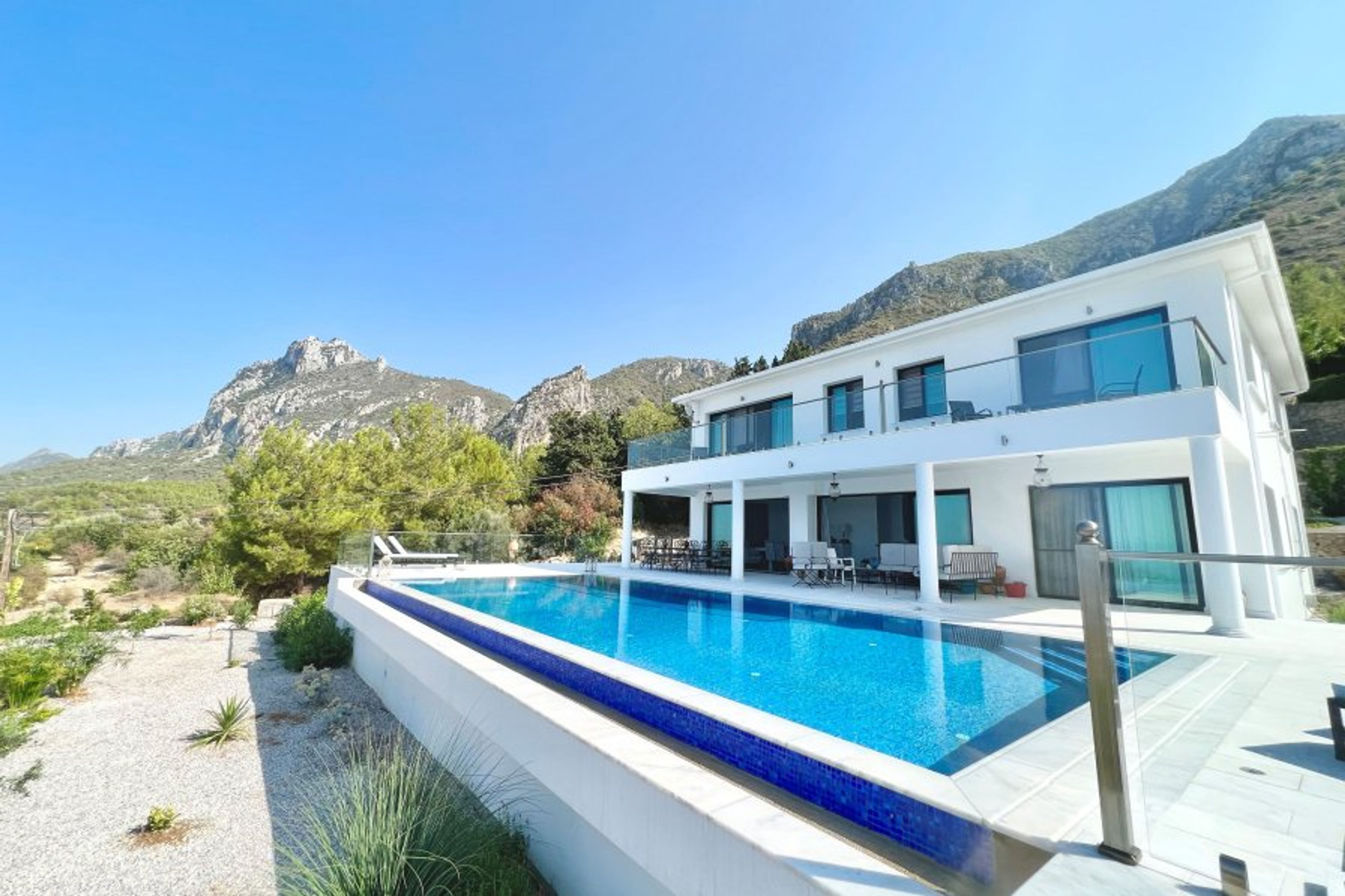 Villa with St Hilarion Castle and Mountains behind