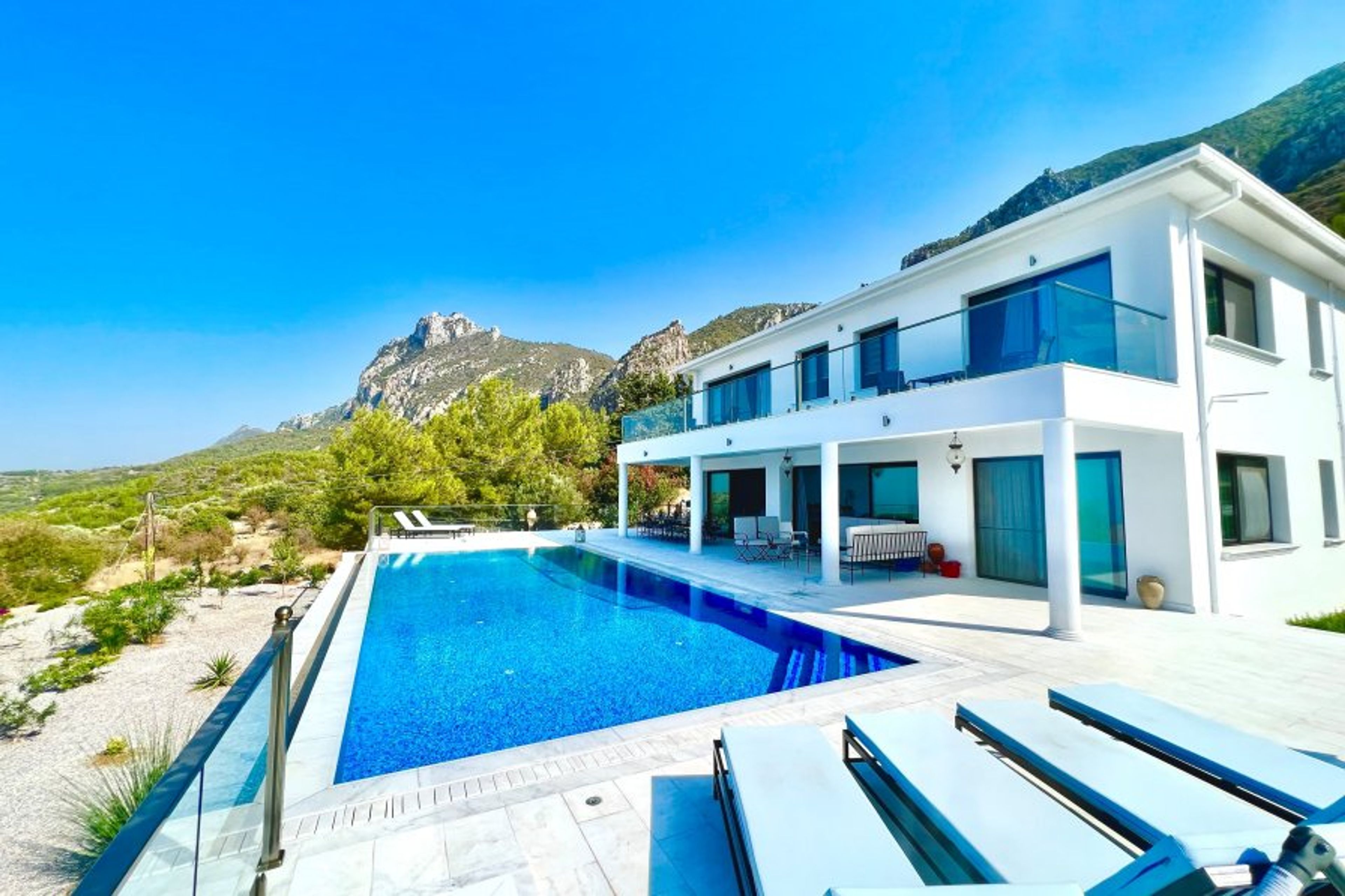 Villa with St Hilarion Castle and Mountains behind