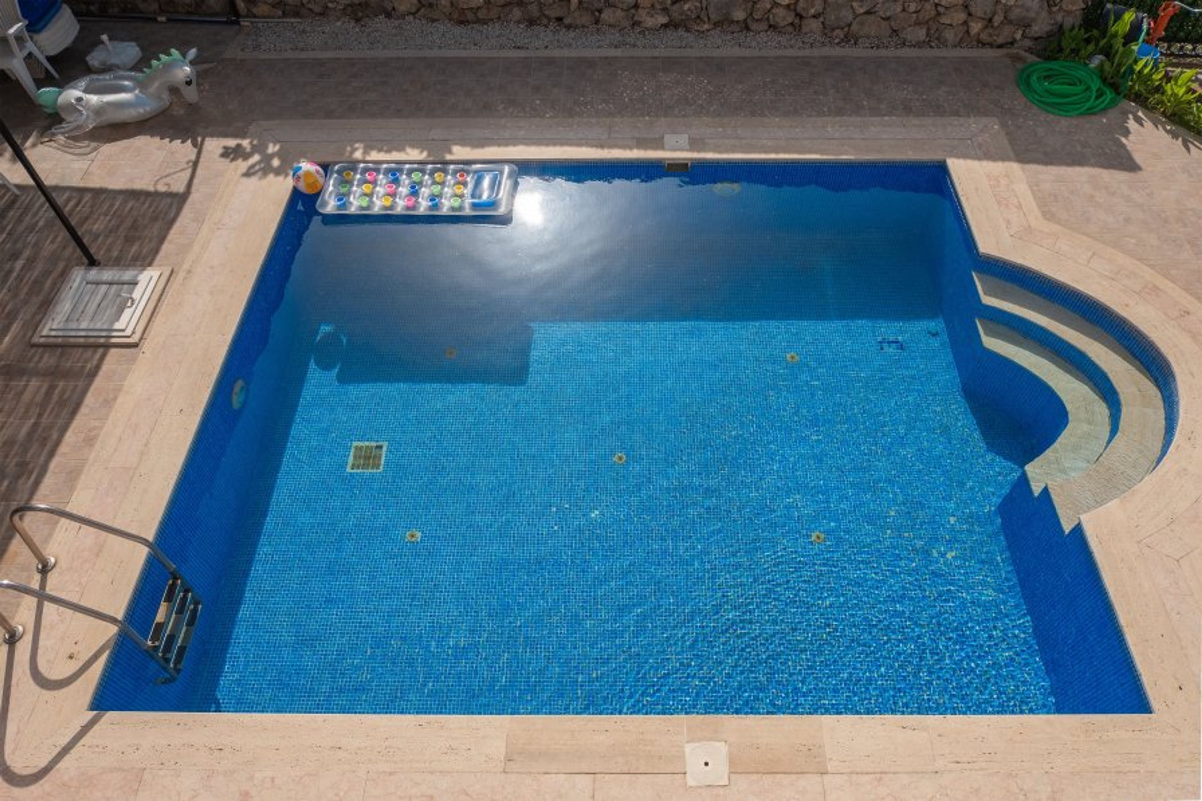 6 x 5 metre Private Pool. Depth varies from 1.2 to 1.4 metres.