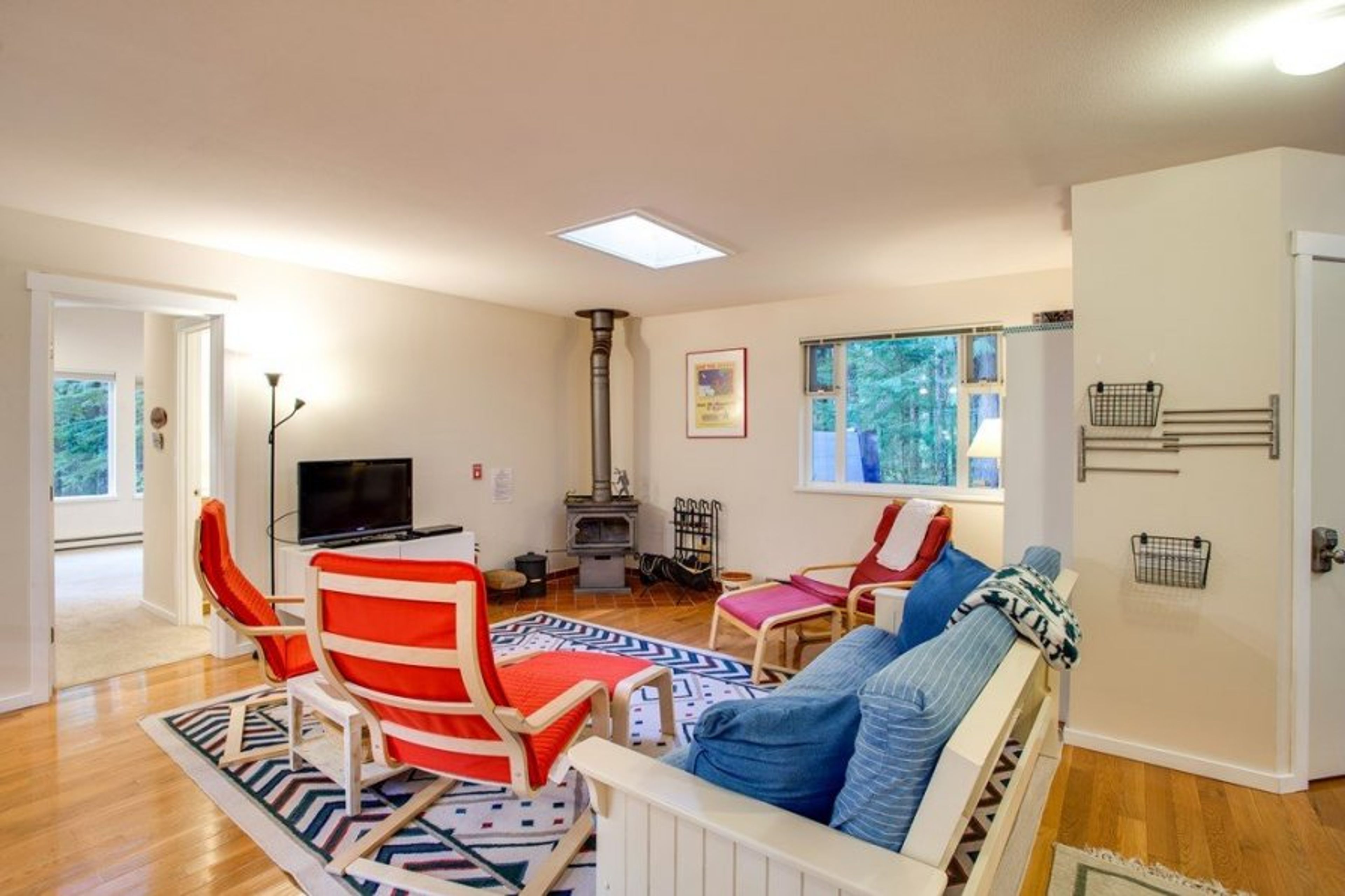 Living area with woodstove