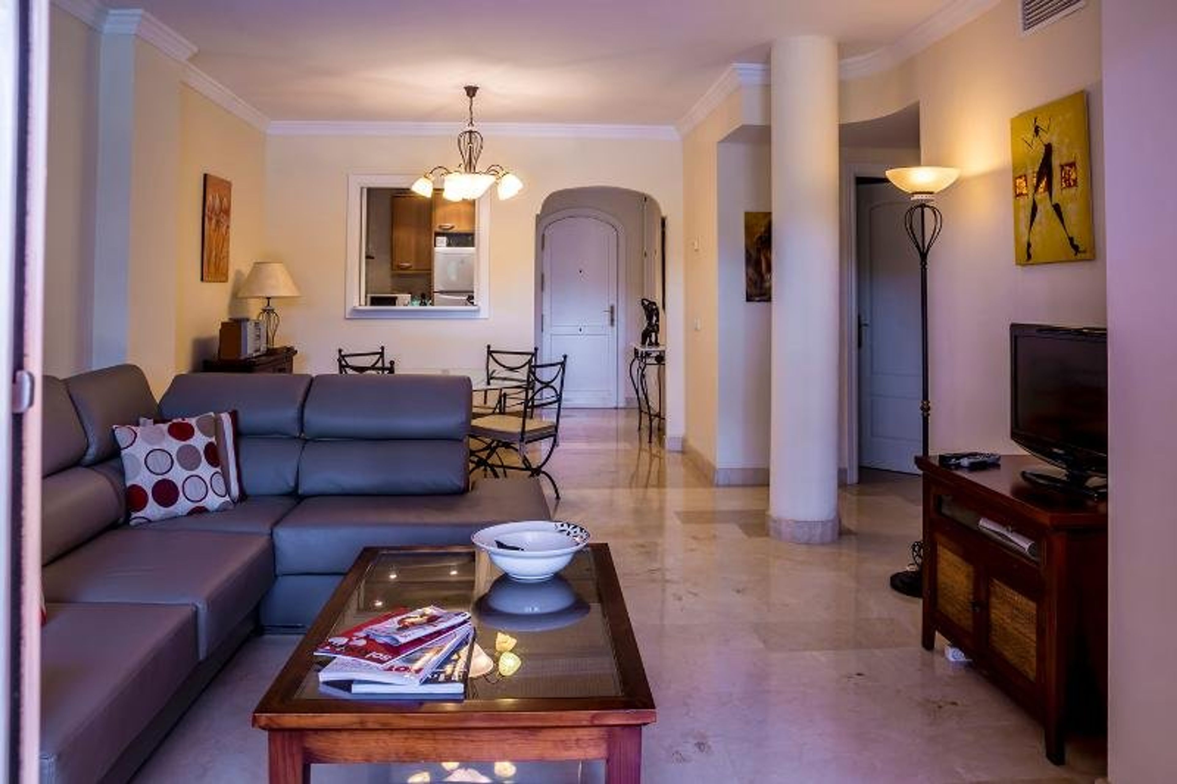 View of lounge &amp; ding area from patio doors