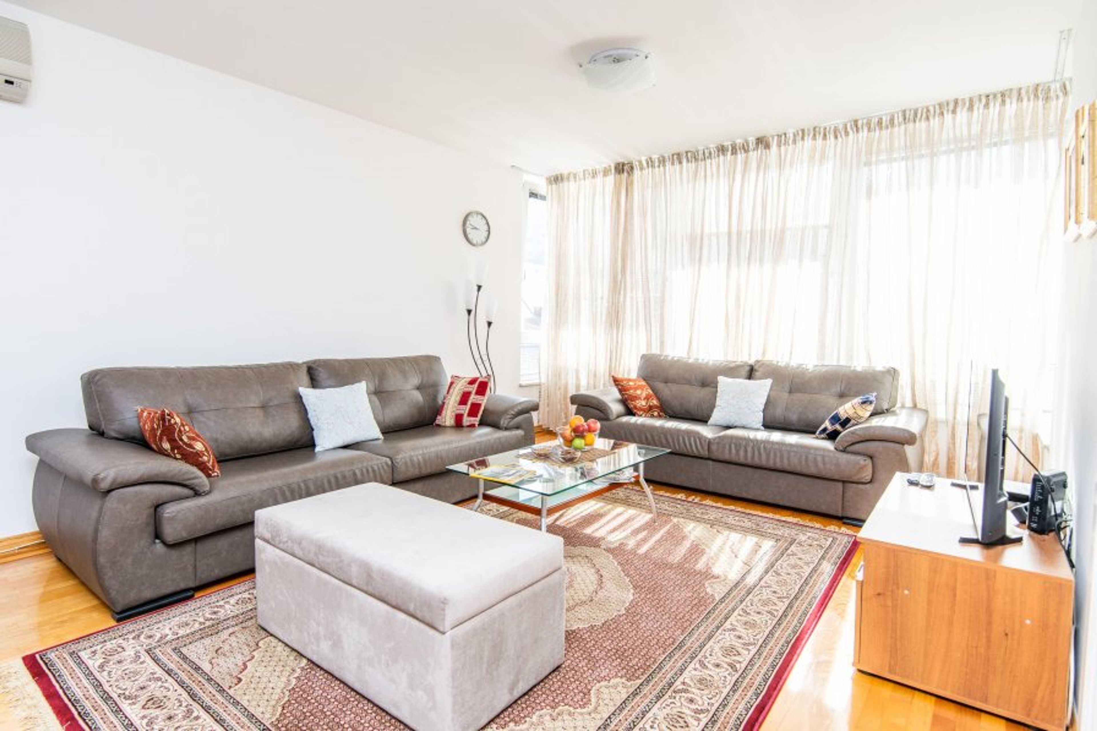 The modern and bright two-bedroom apartment located in the city center