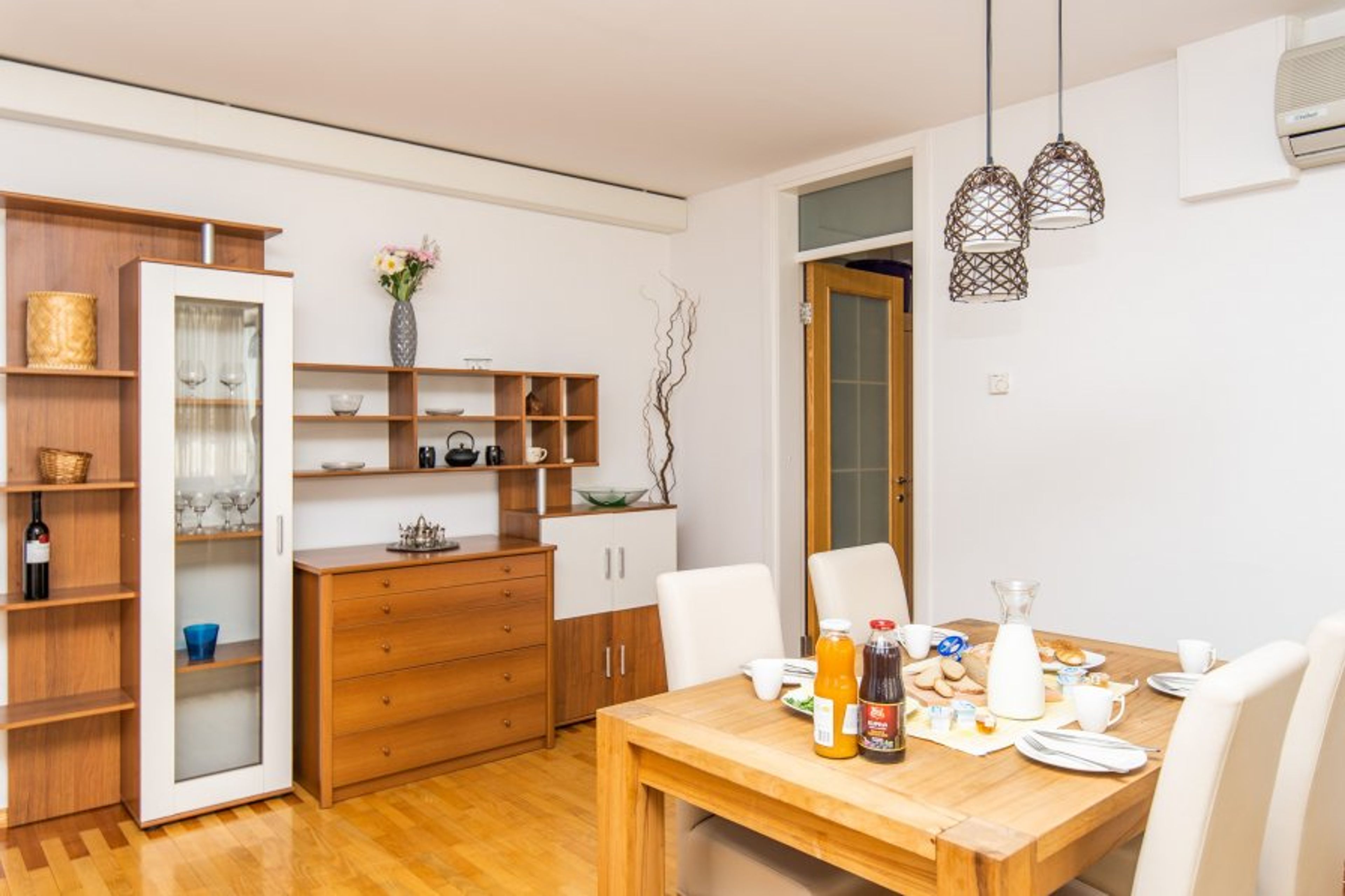 The bright and spacious dining area