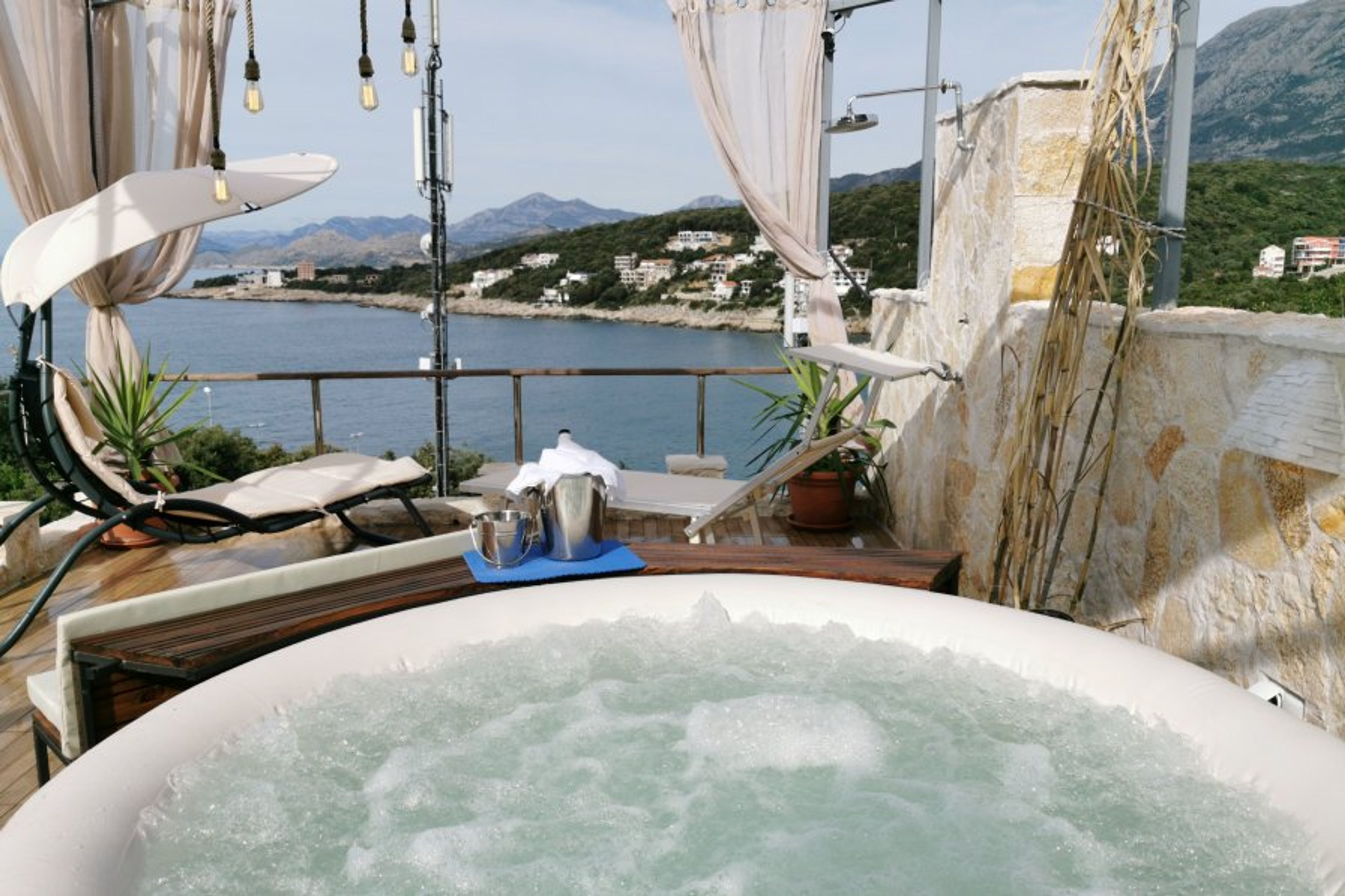 Jacuzzi and terrace with panorama view