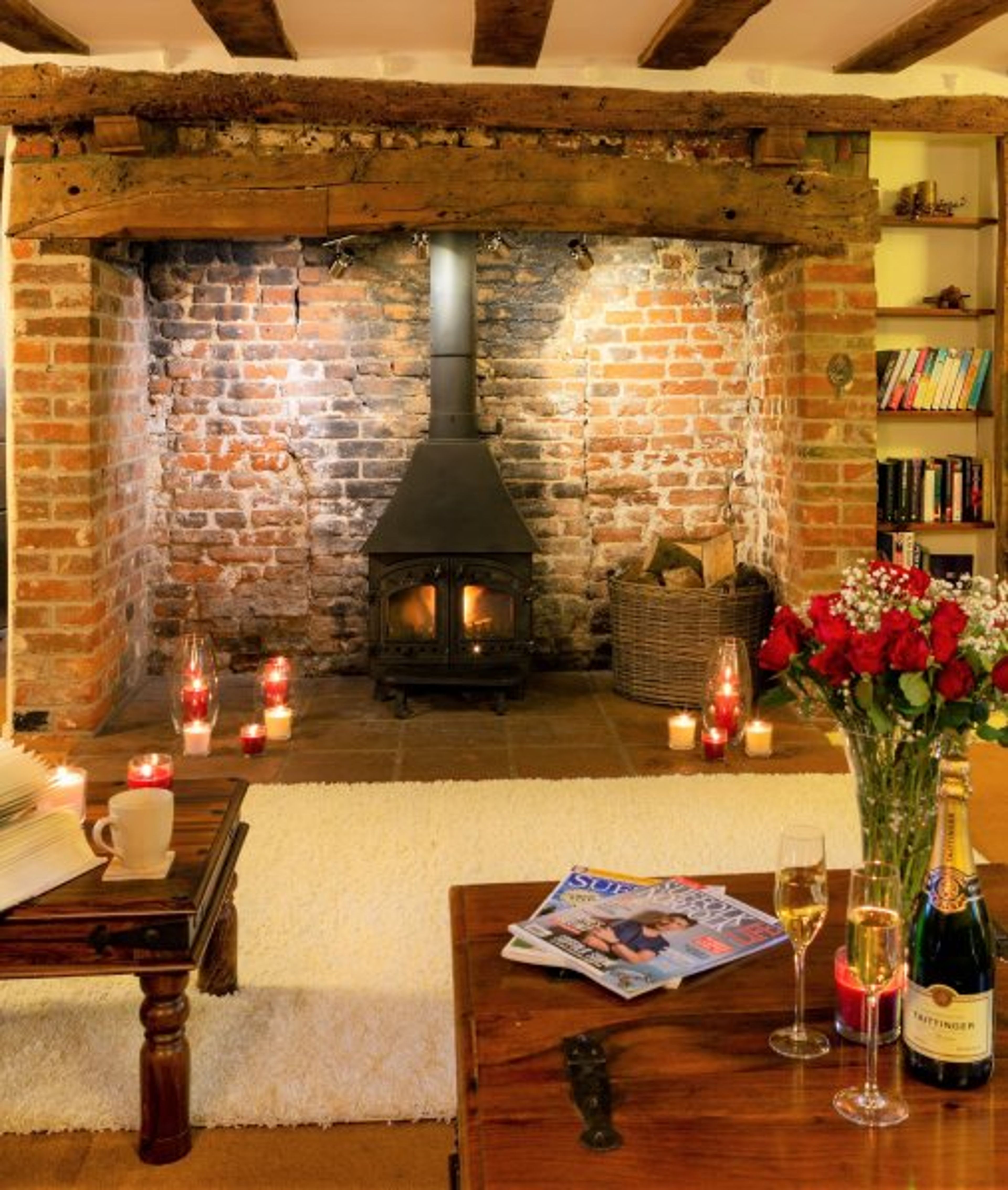 Enjoy the warming log burner in the inglenook fireplace.