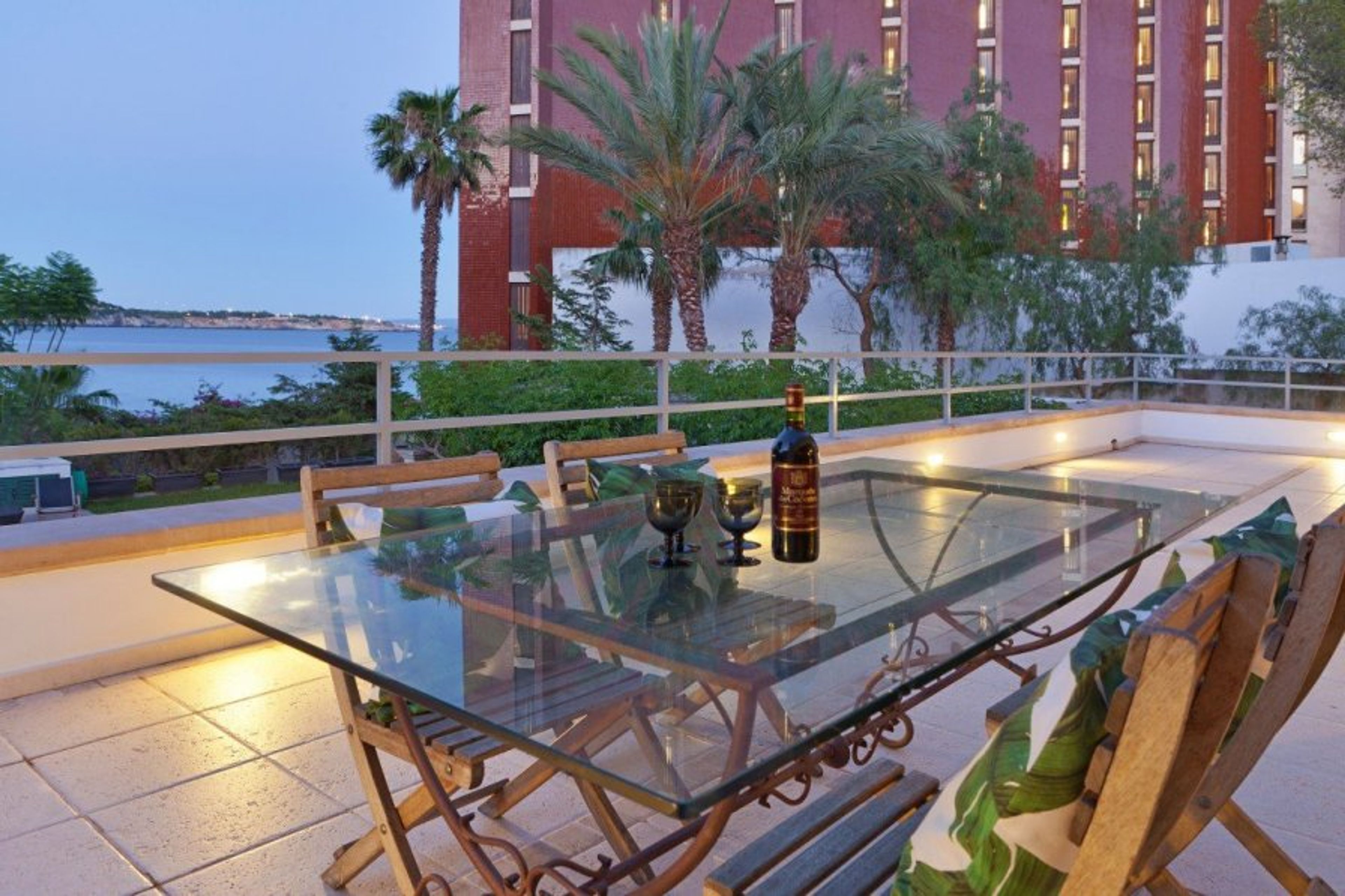 Dining overlooking the sea