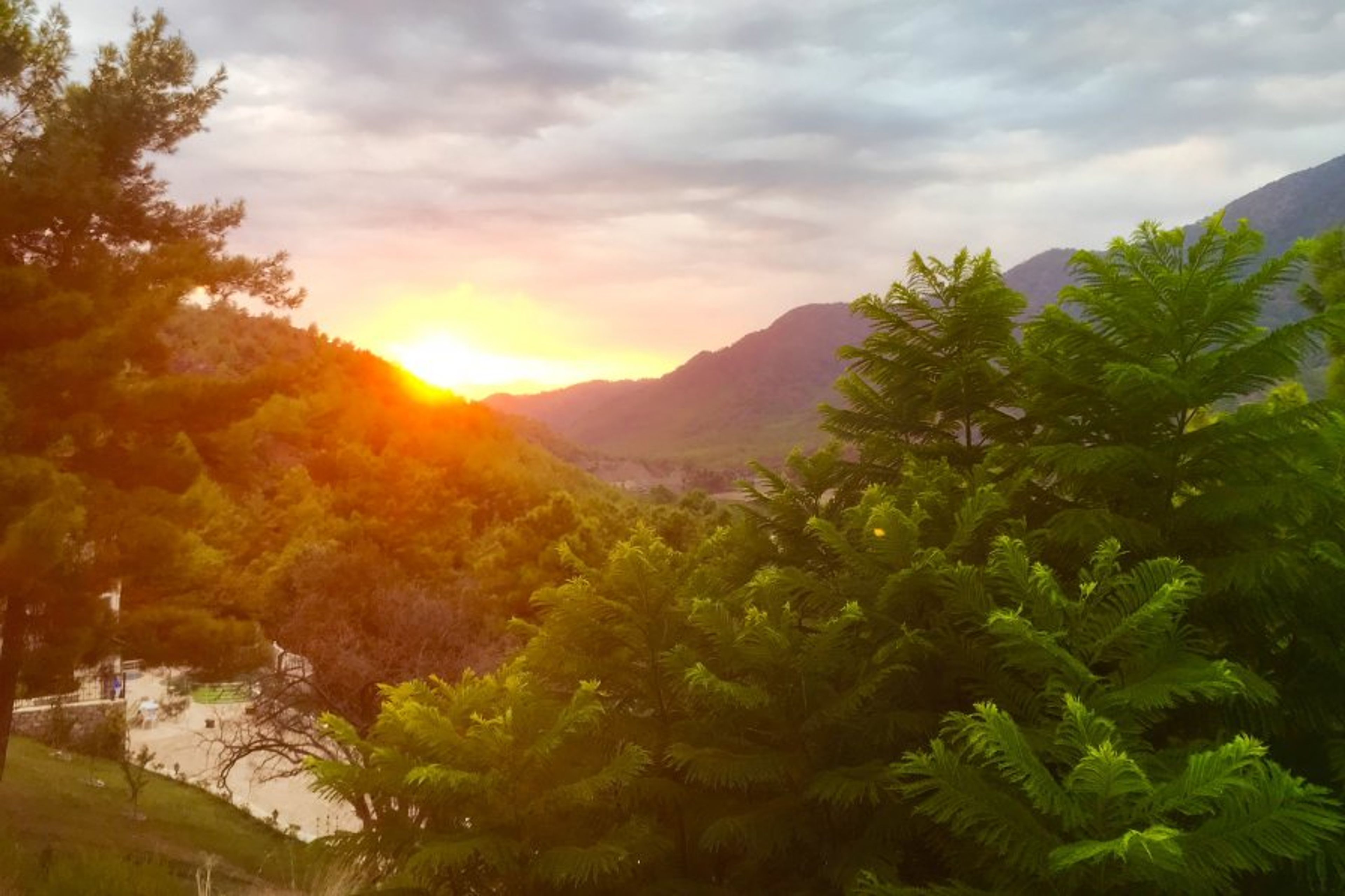 Sunset over the lake from the Terrace