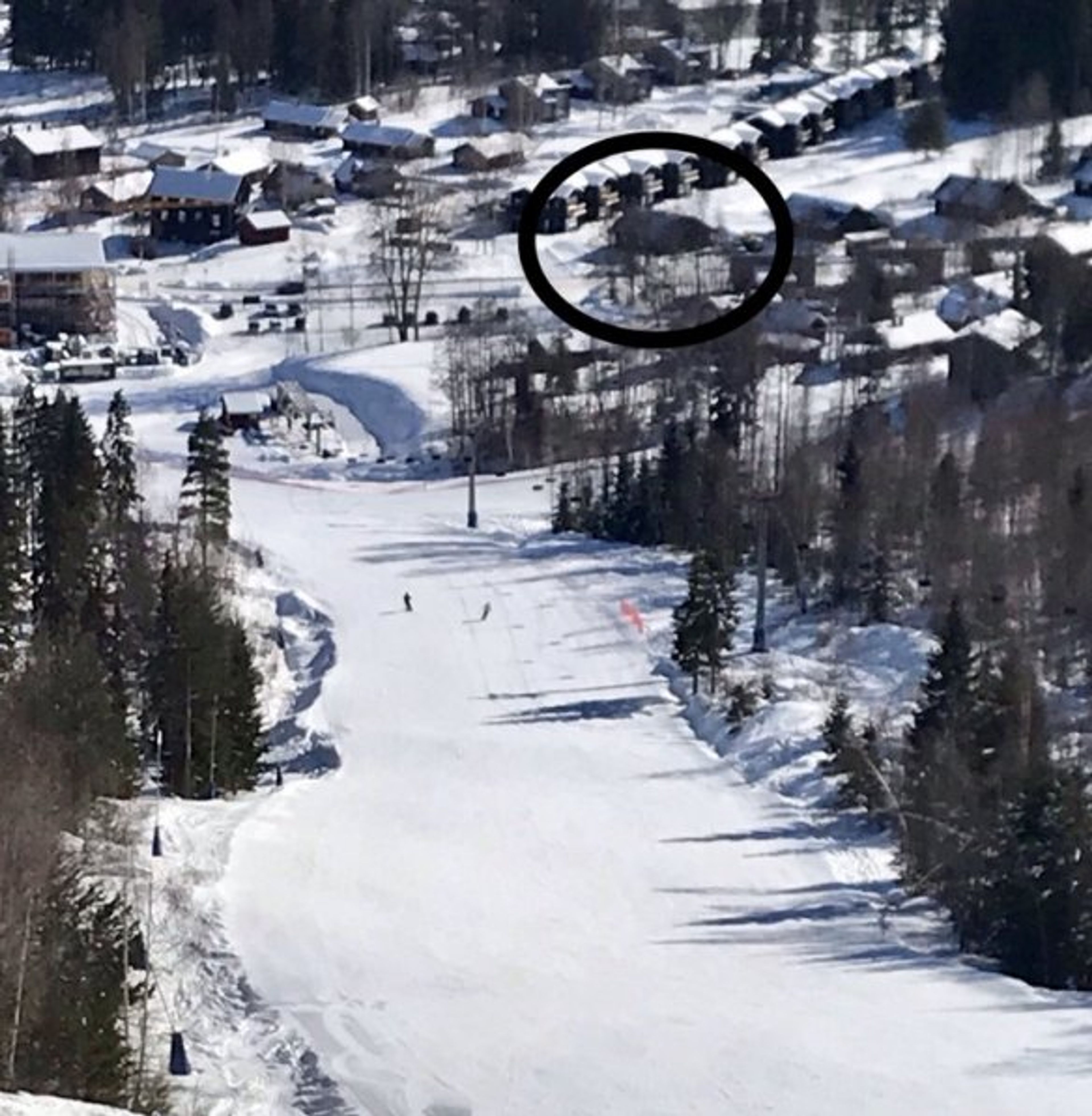 The view of the house from the slopes.