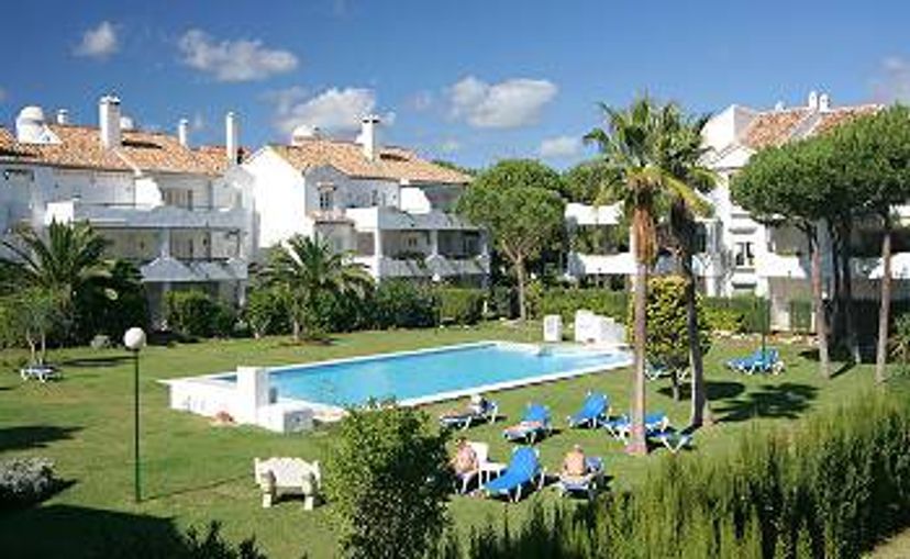 Apartment in Estepona, Spain: View of pool from terrace