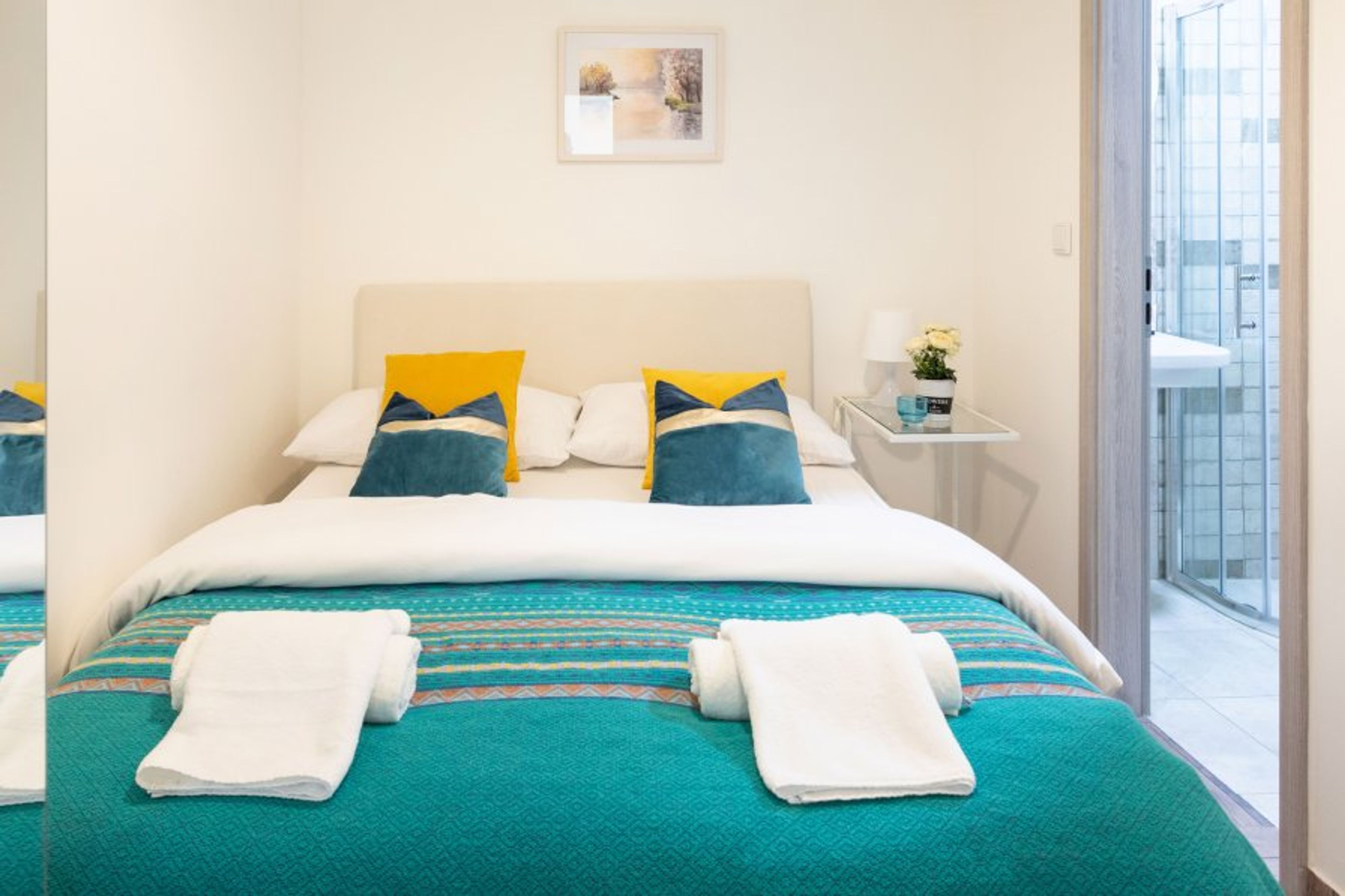 Comfortable queen size bed 