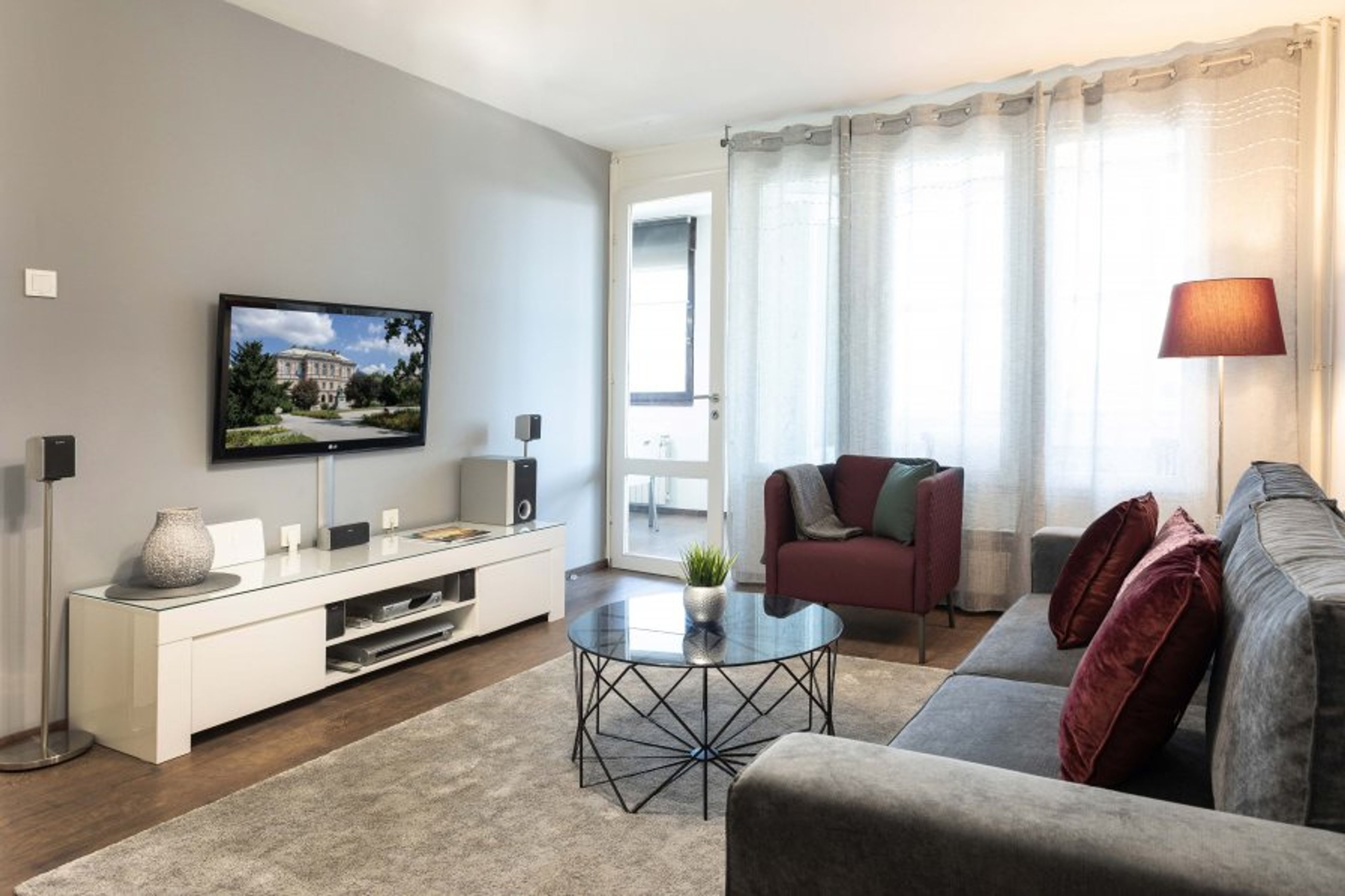 The living room space designed by interior designers