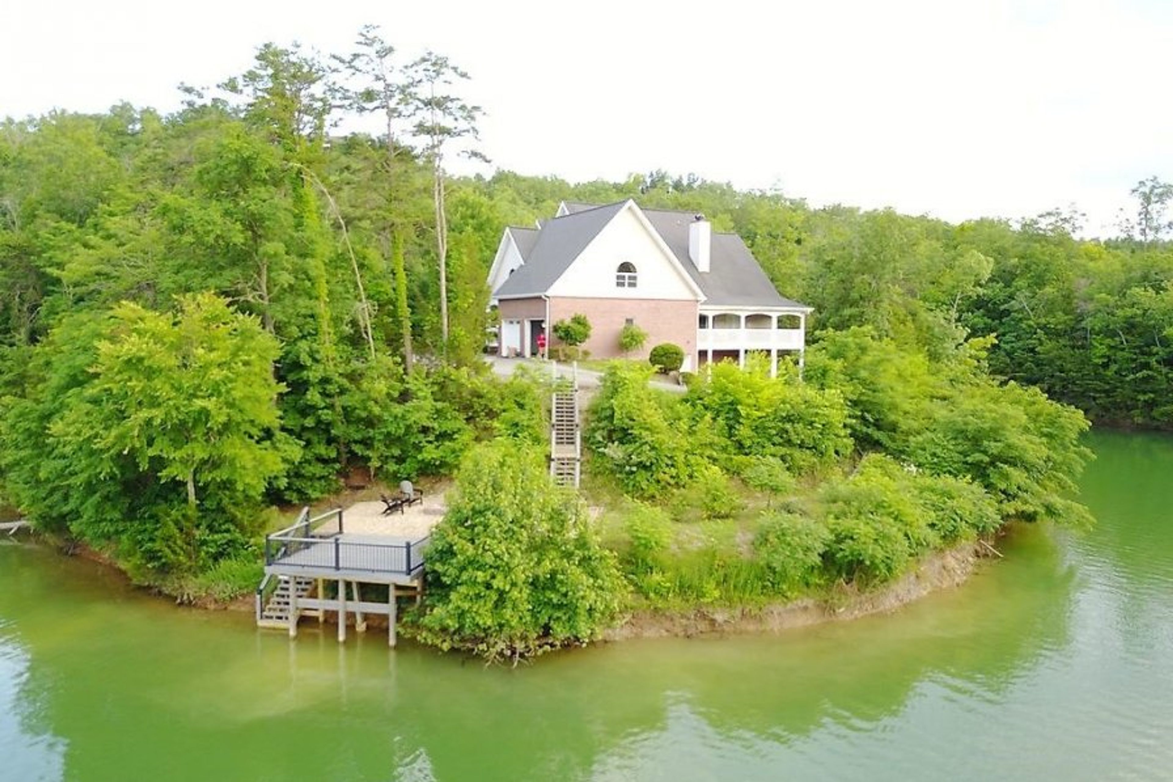 View of the Lake House from the lake.