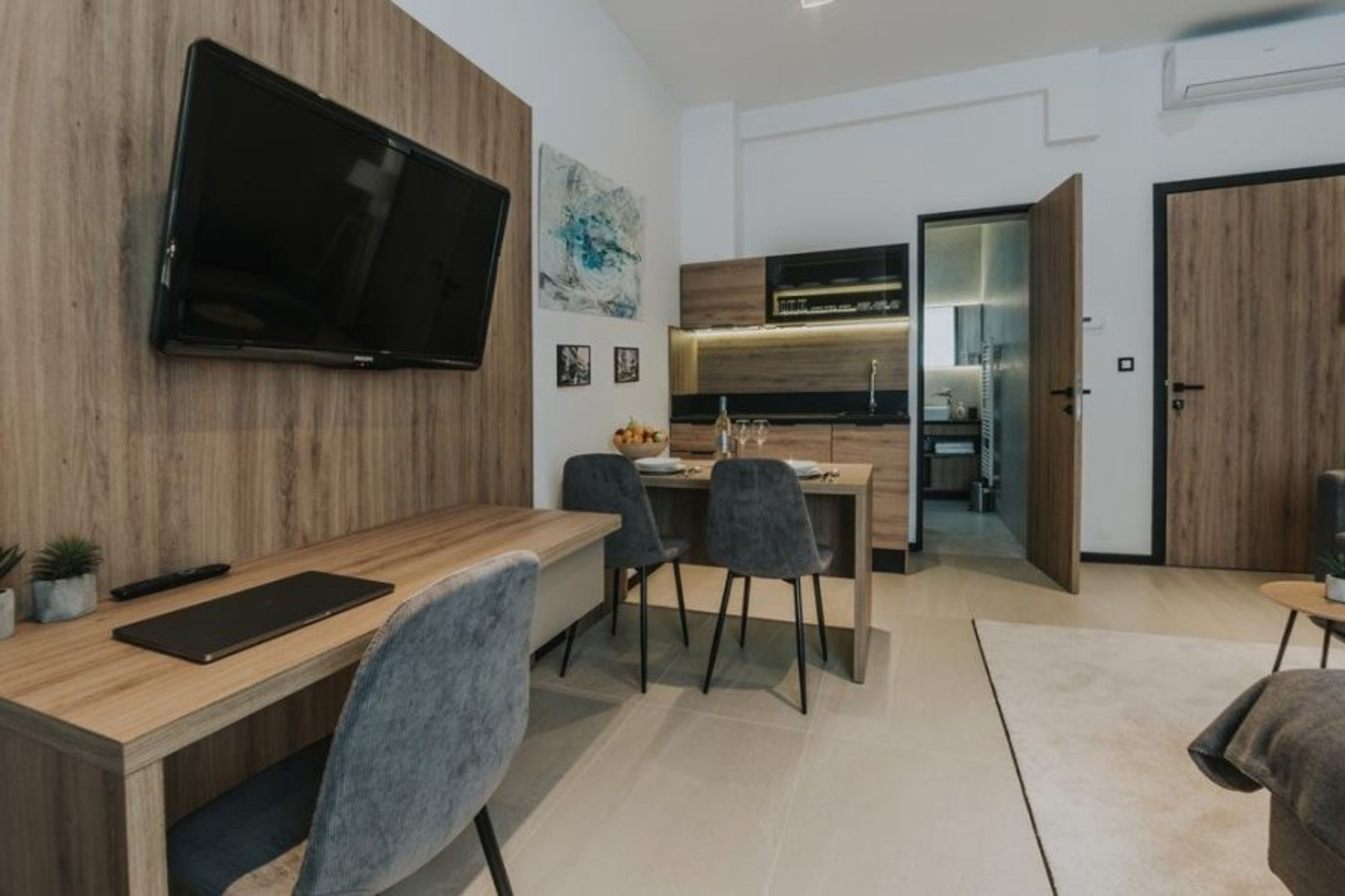 A home office area perfect for your business trip!