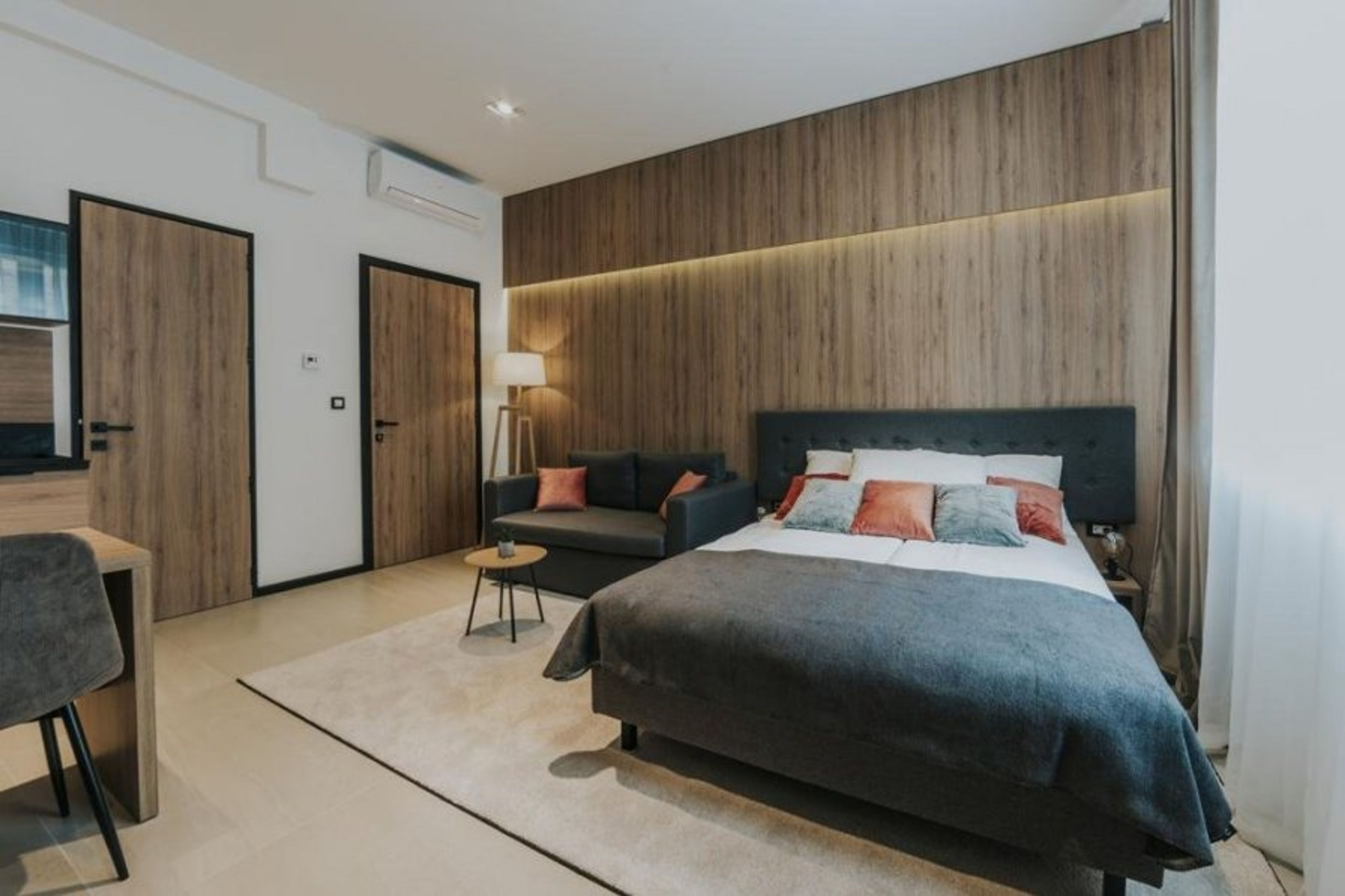 The comfortable queen size bed
