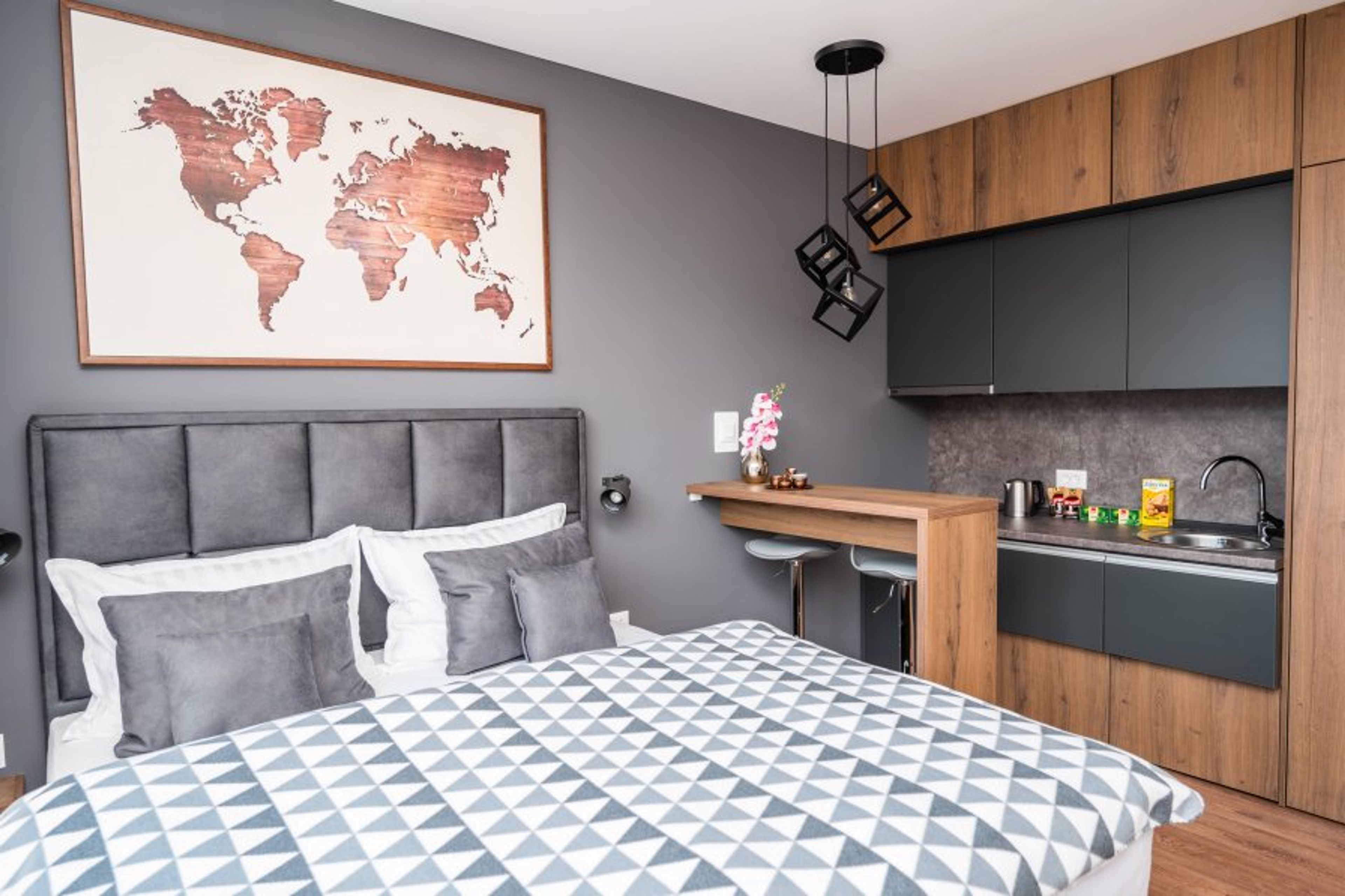 A modern kitchenette equipped for your breakfast needs!