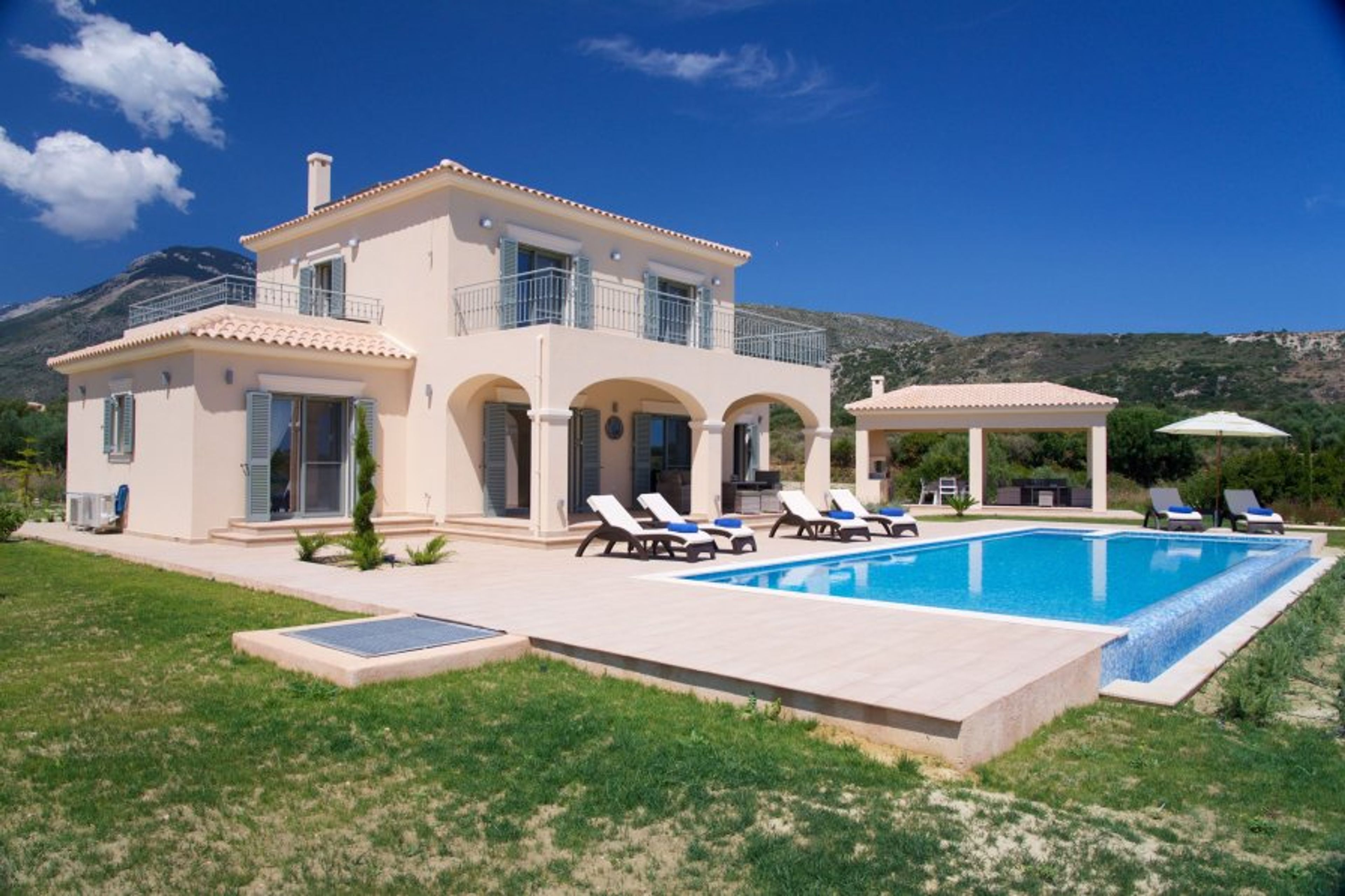 The main Villa with the entertainment area to the right