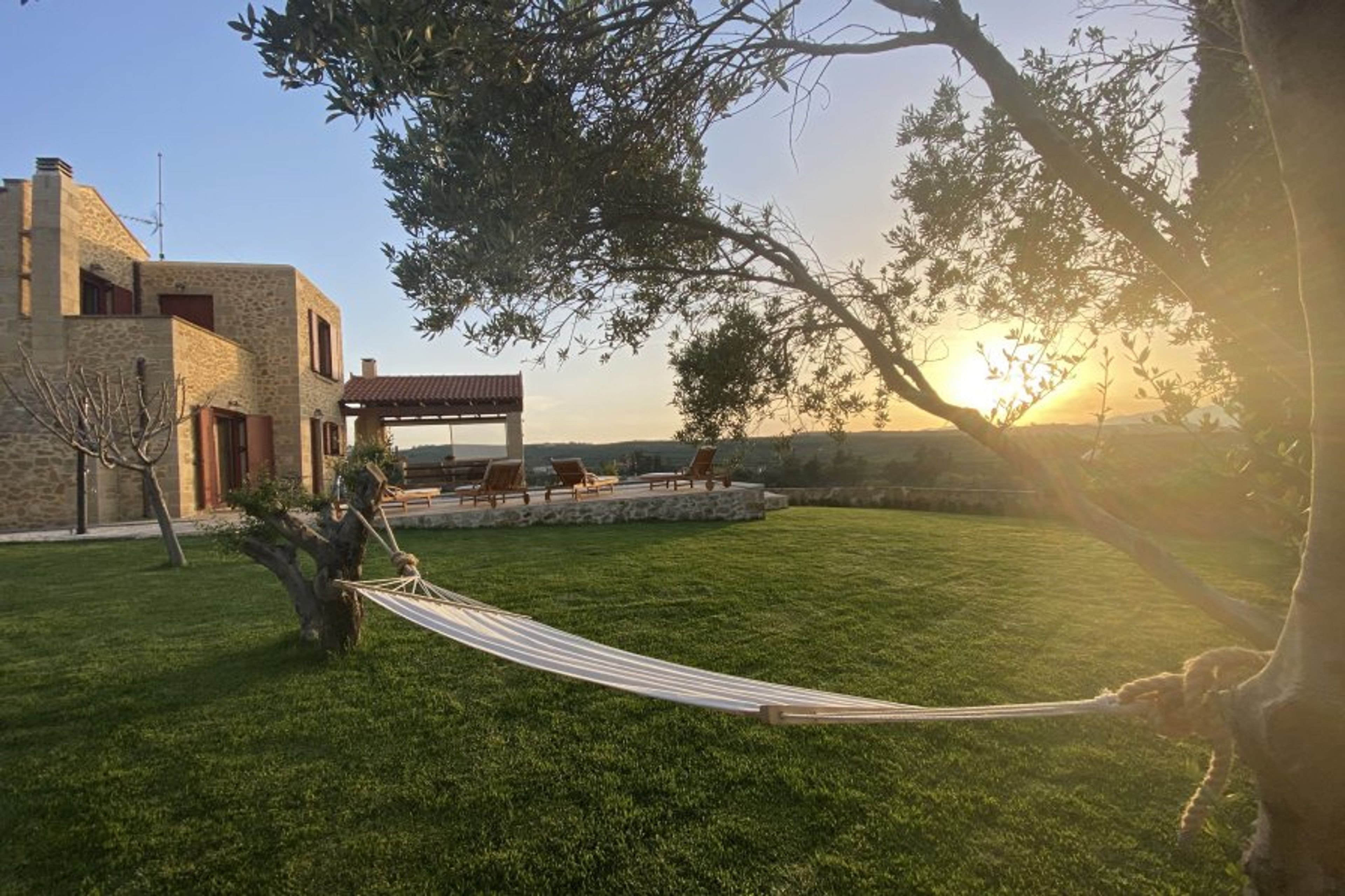 Sunset from one of the hammocks in the spacious garden