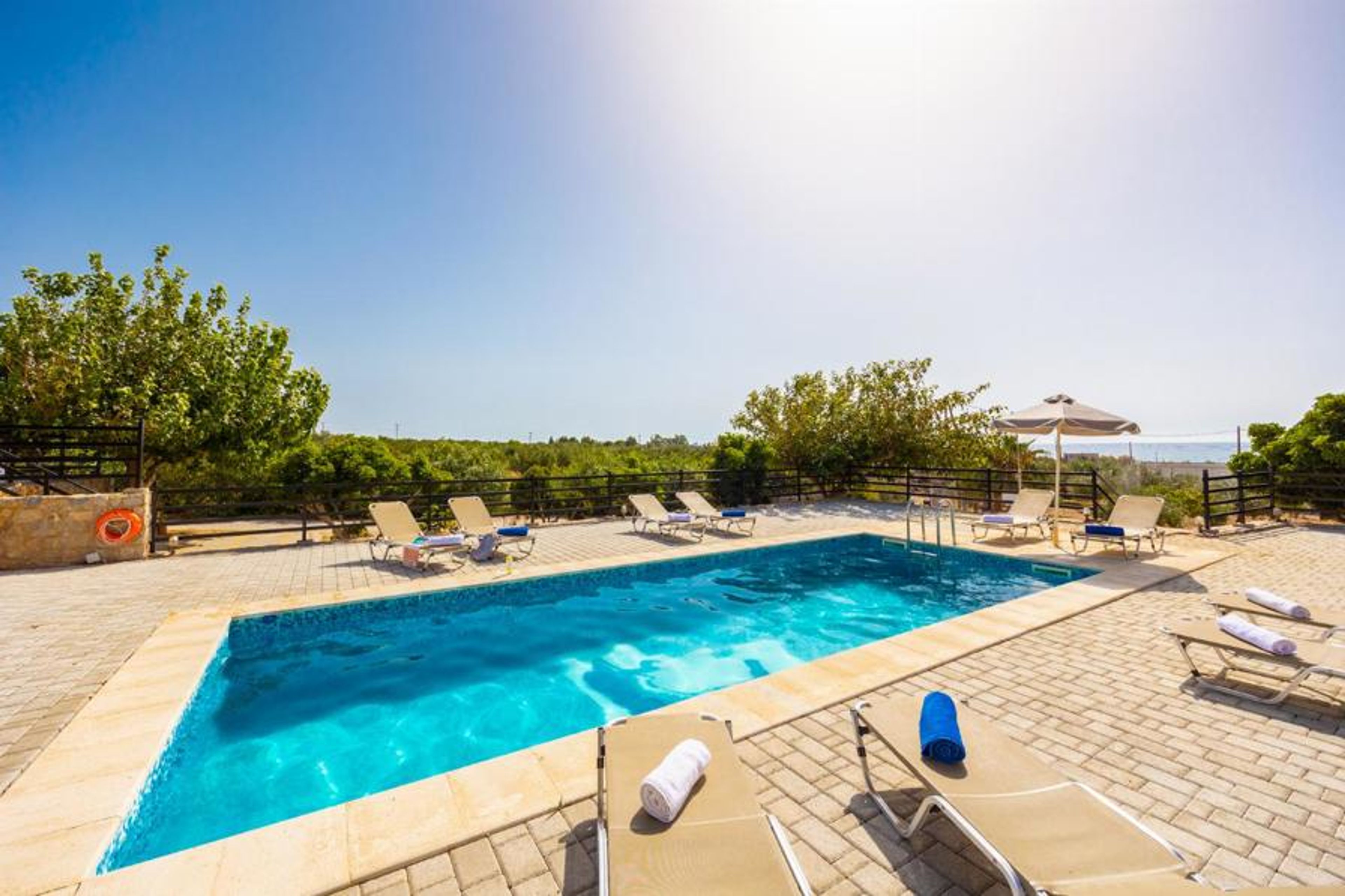 Private pool and terrace with sea views