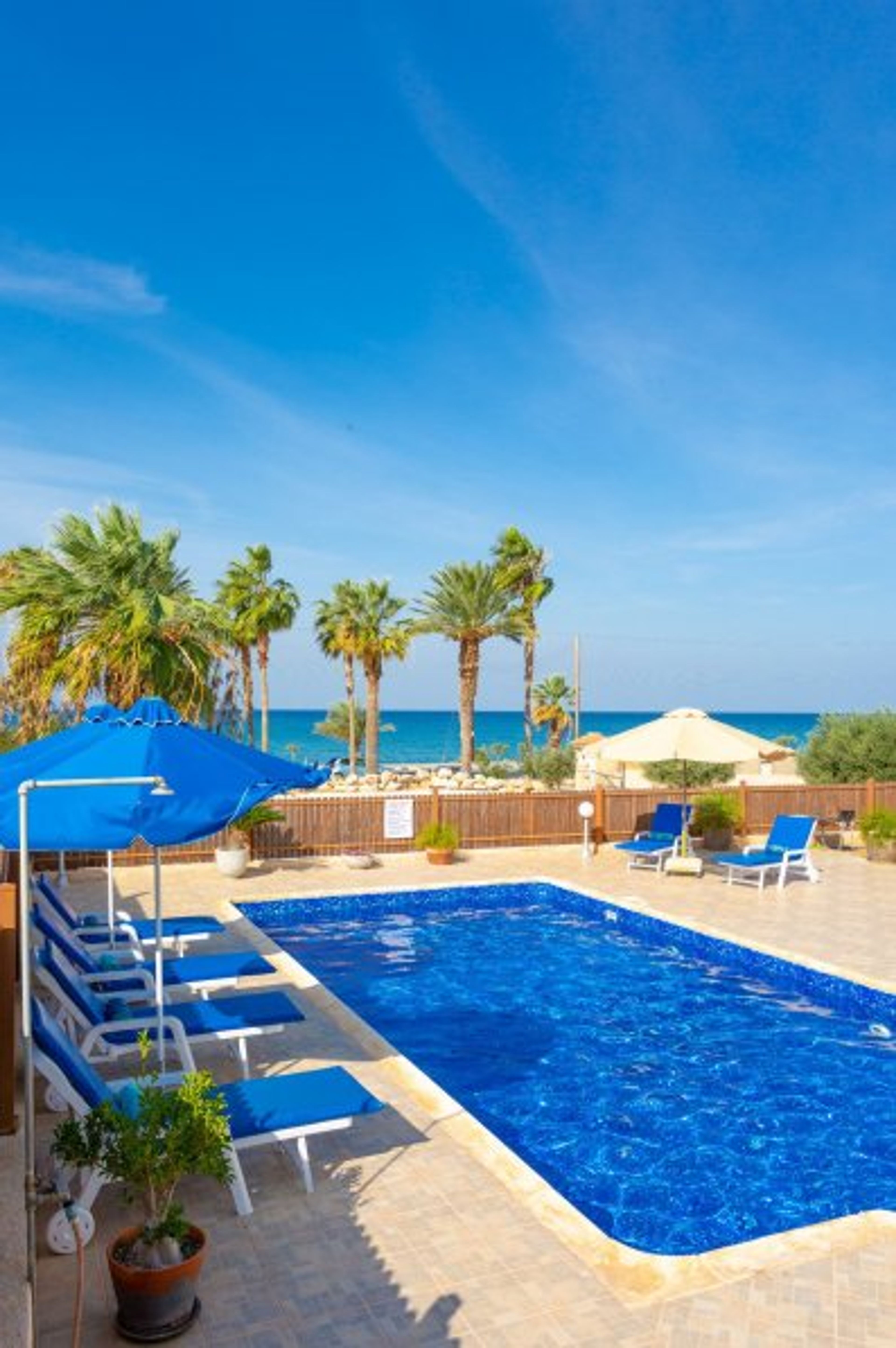 Private pool and terrace with sea views