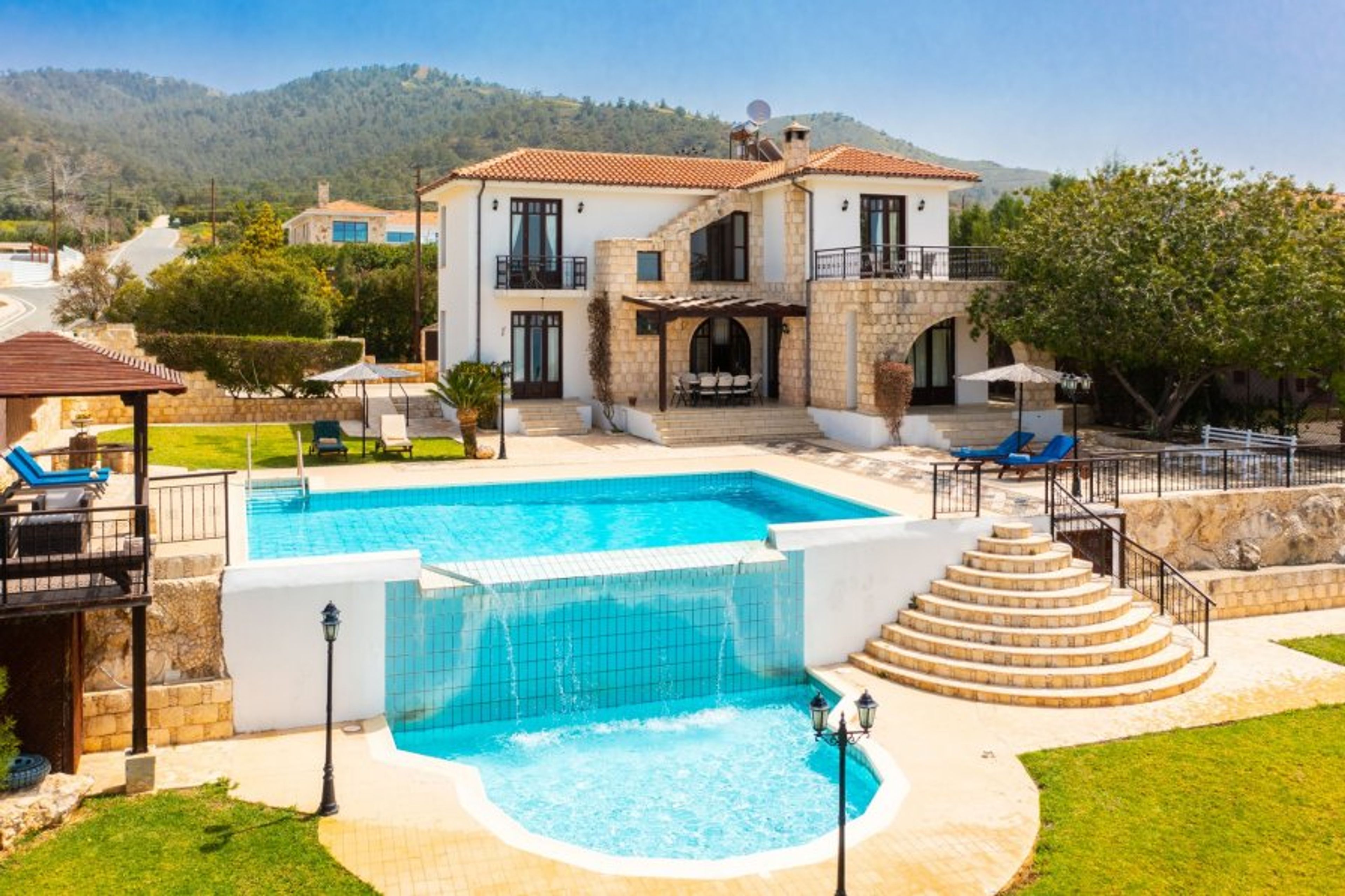 Beautiful villa with private infinity pool, terrace, and garden with panoramic sea views