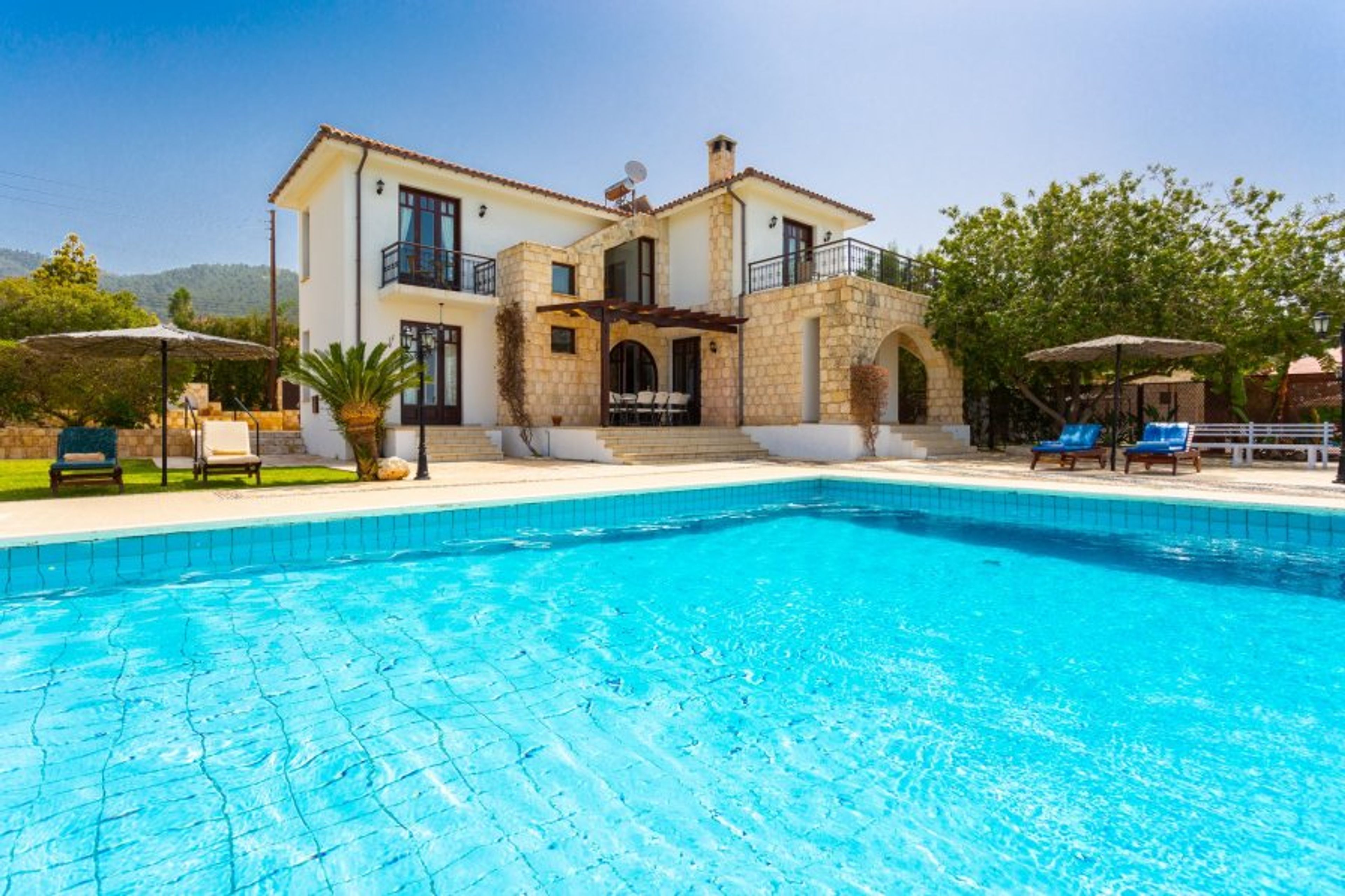 Beautiful villa with private infinity pool, terrace, and garden with panoramic sea views