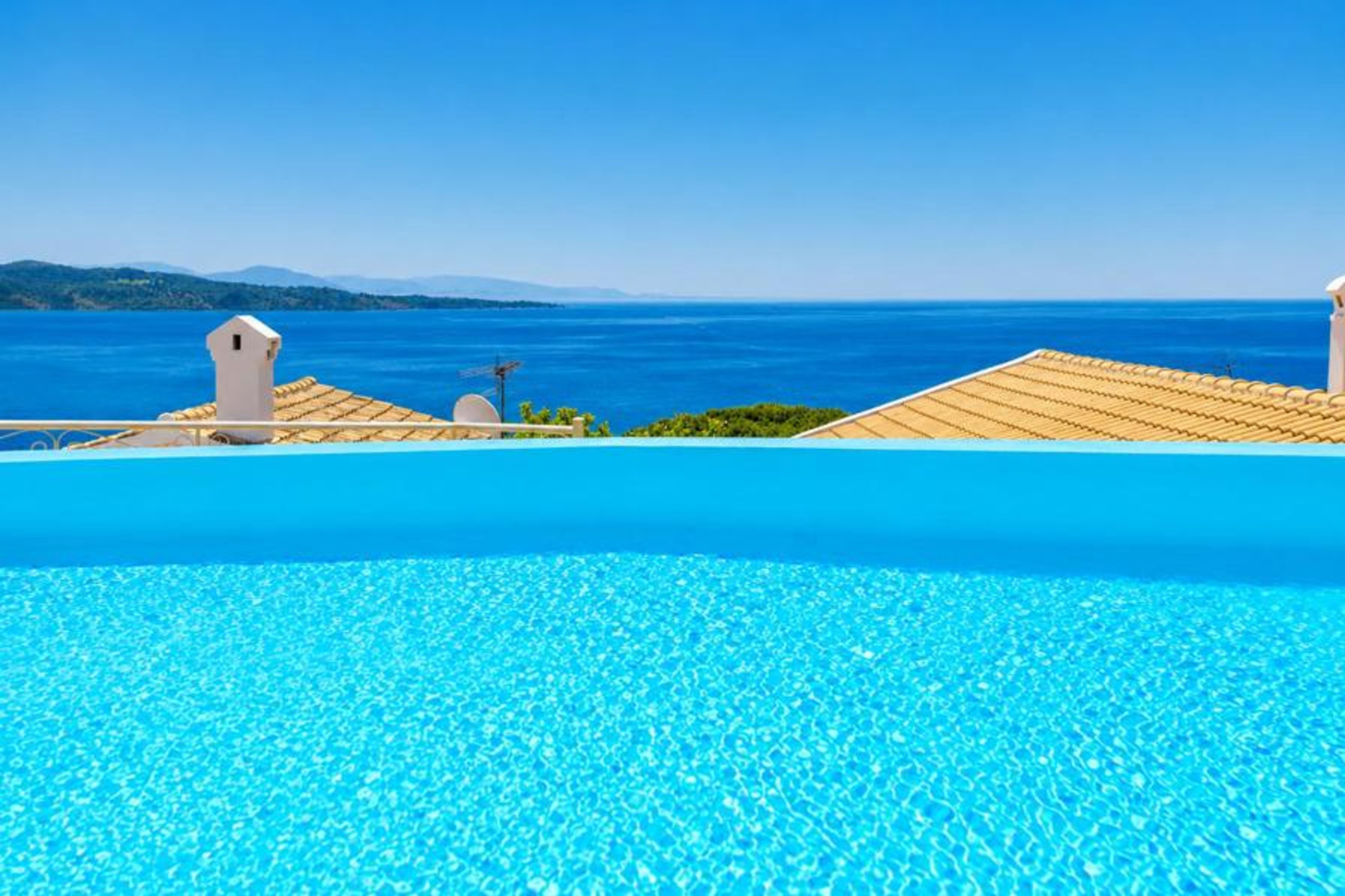 Private infinity pool and terrace with sea views
