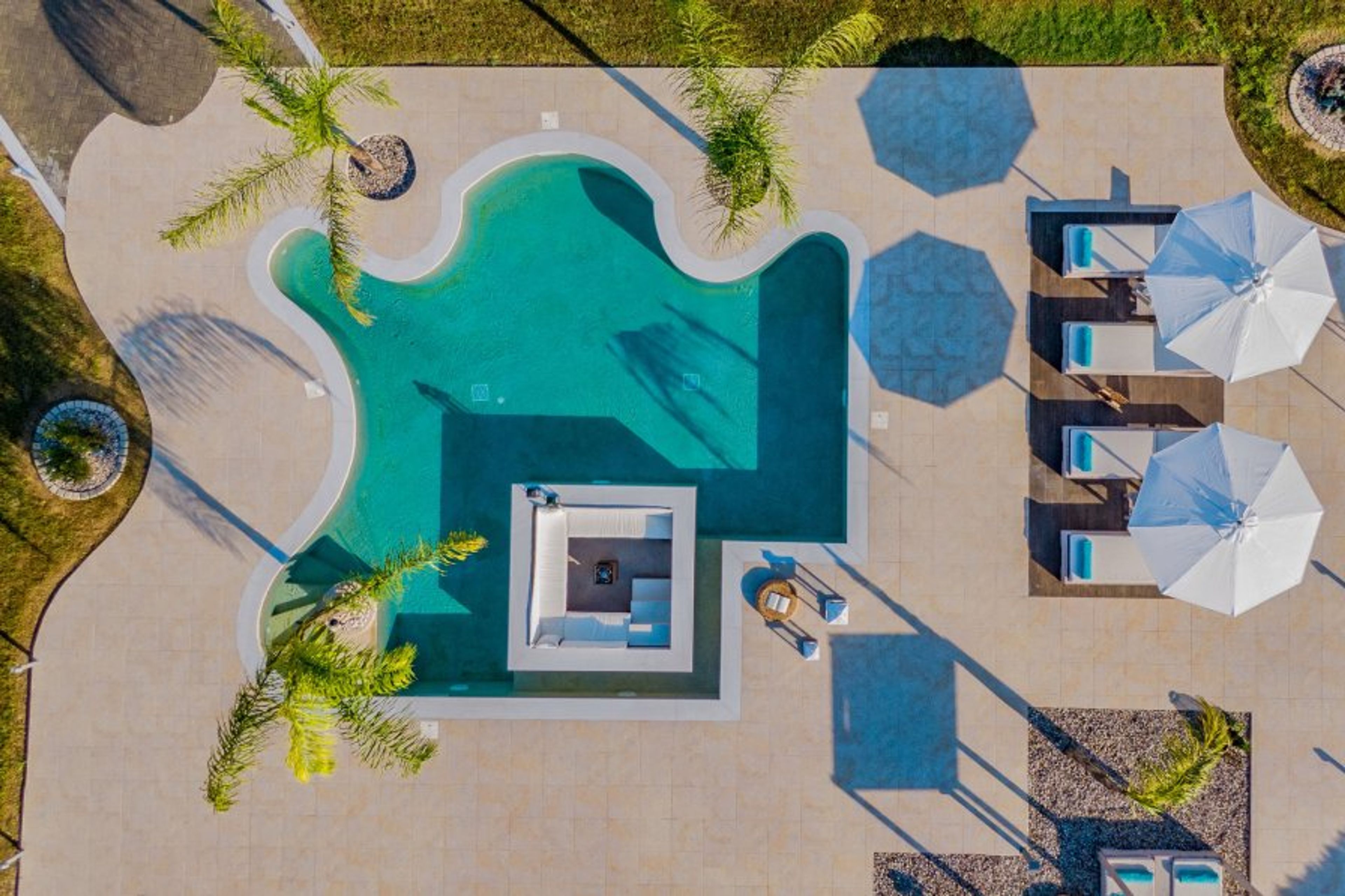 Ariel view of pool at Villa Shangri-La 