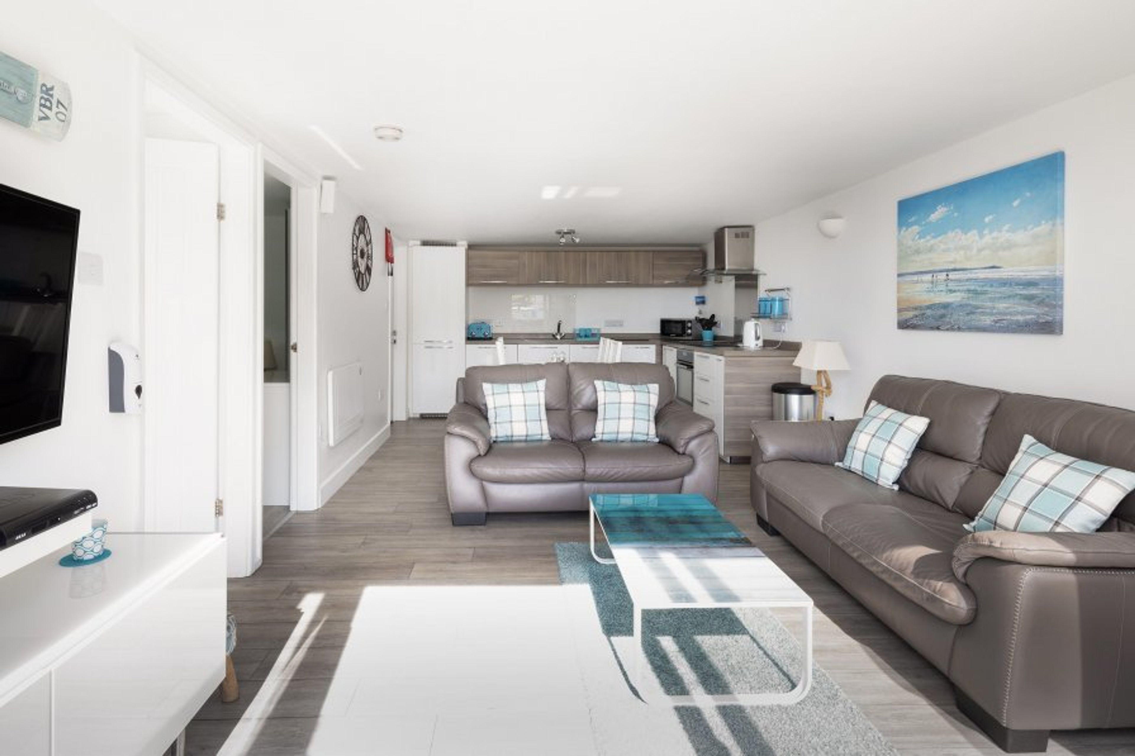 Kitchen at the rear with sea views!