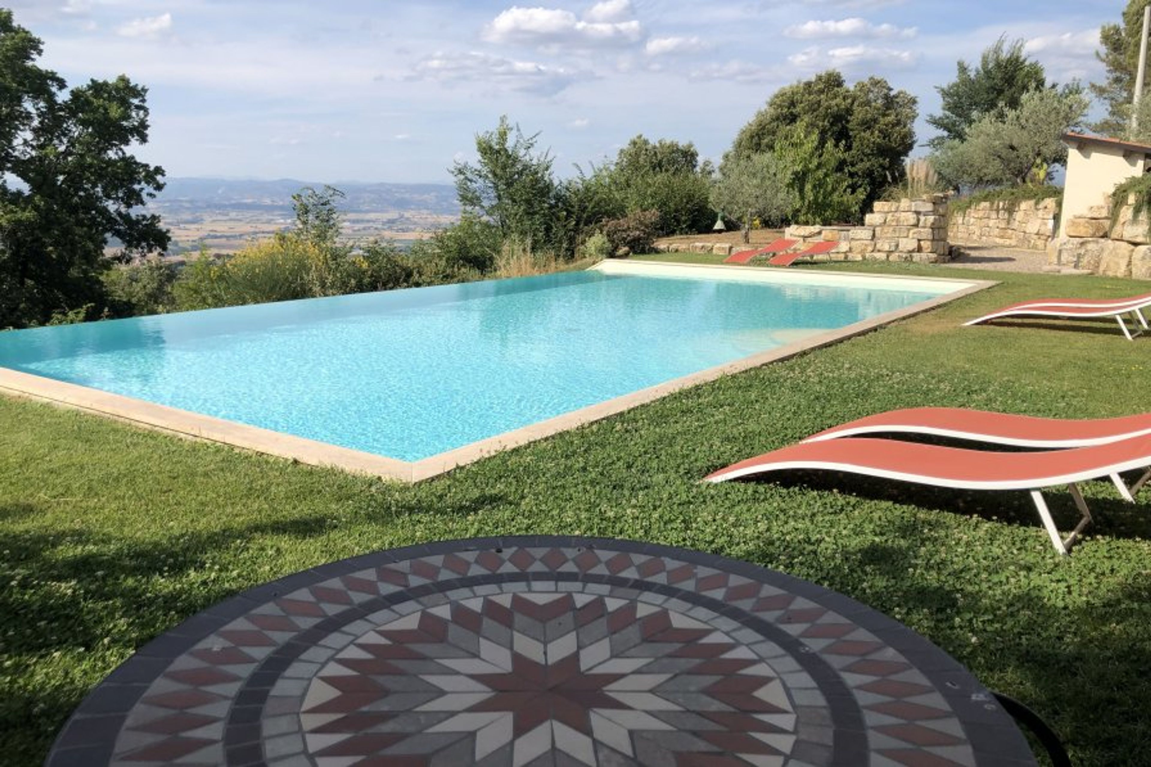 infinity pool 13x7m with summer kitchen toilet and shower