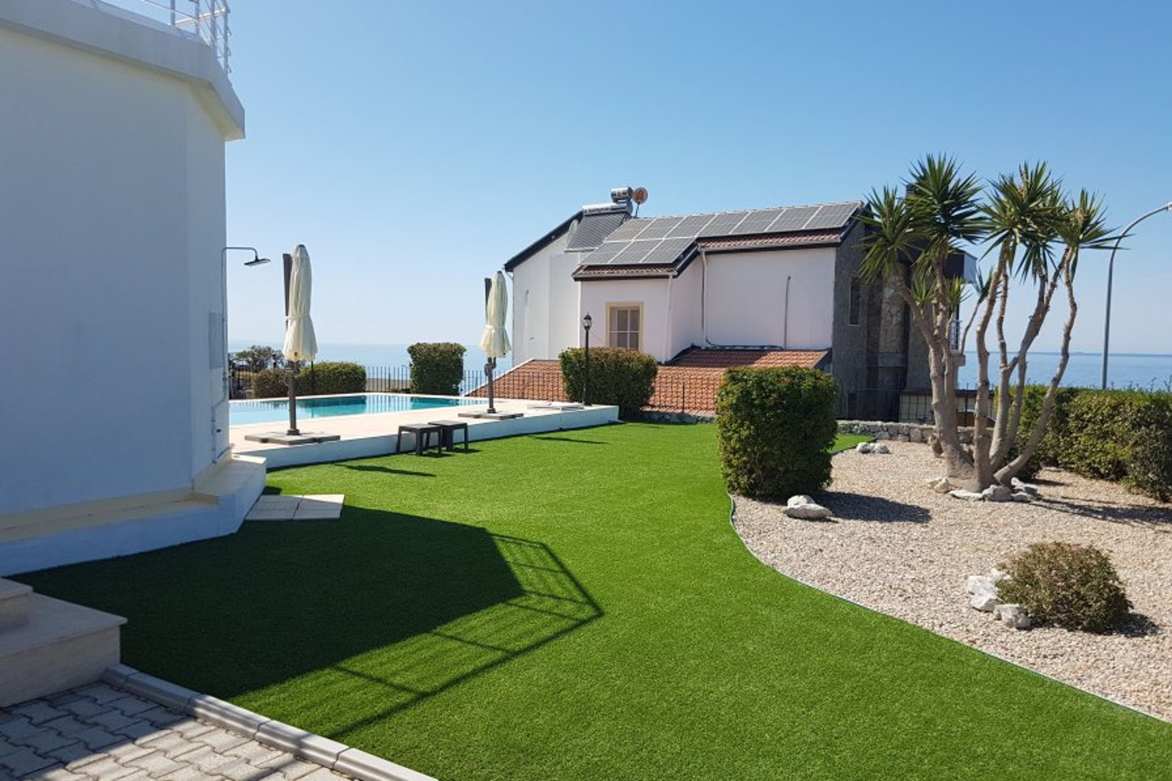 Large expanse of artificial grass