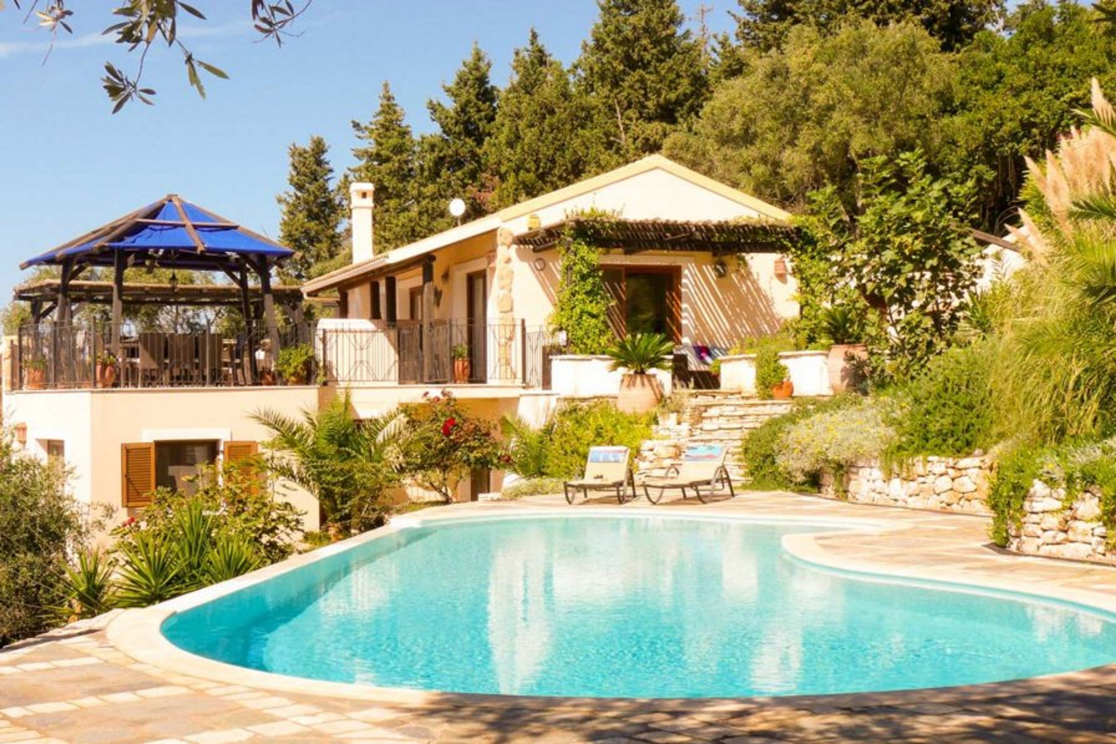 View of villa from pool