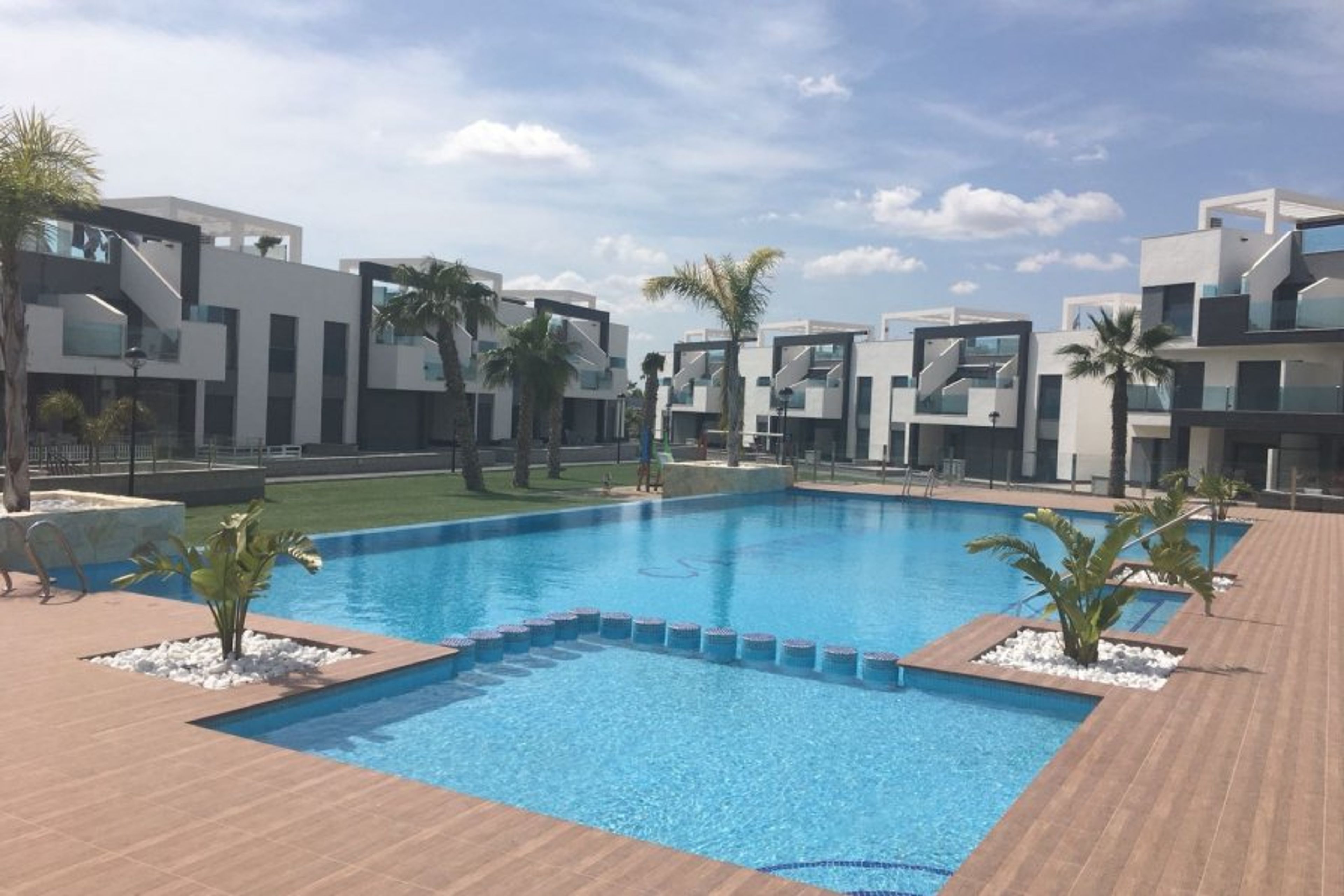 one of the two communal pools