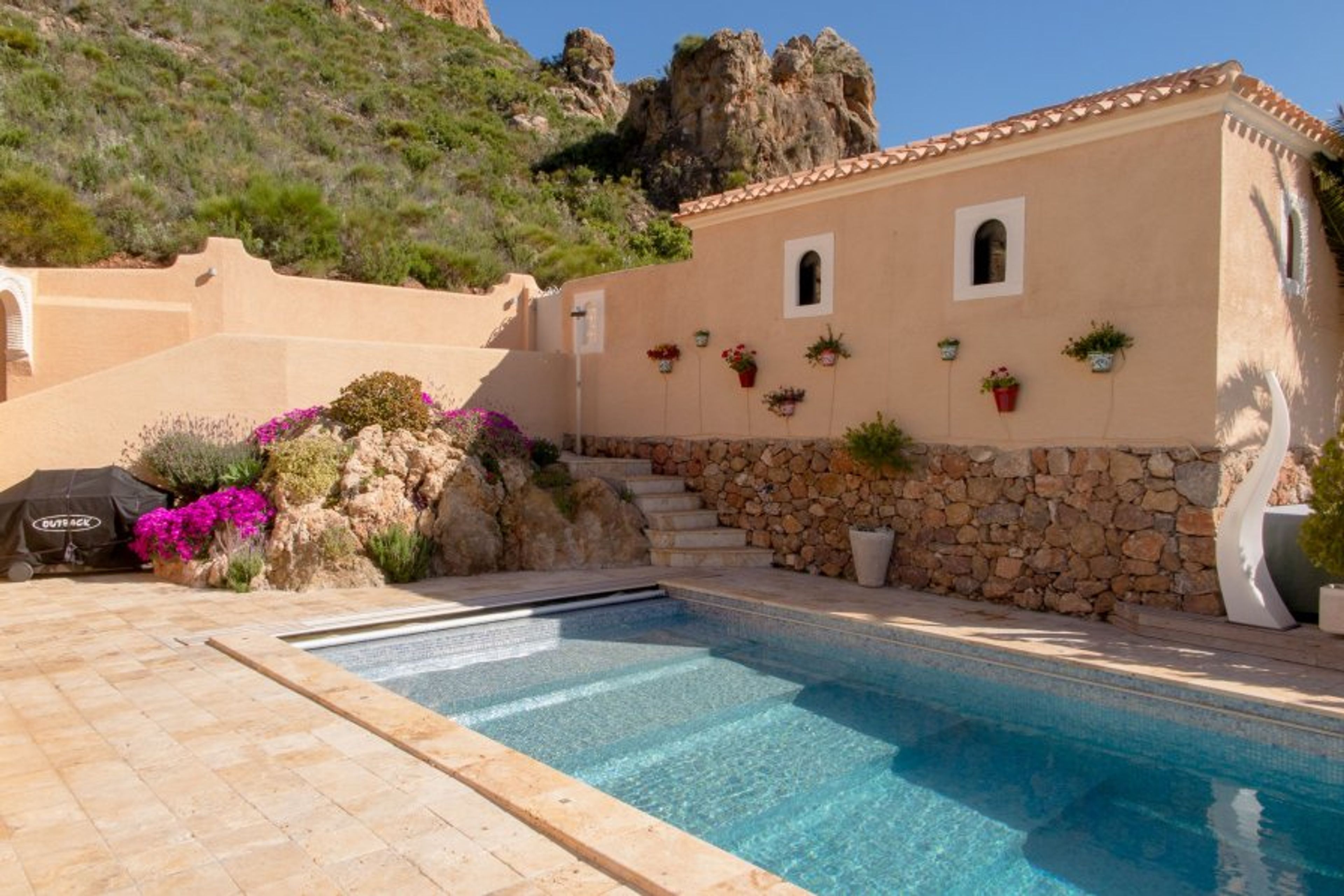 Steps into the 12x4m Infinity Pool