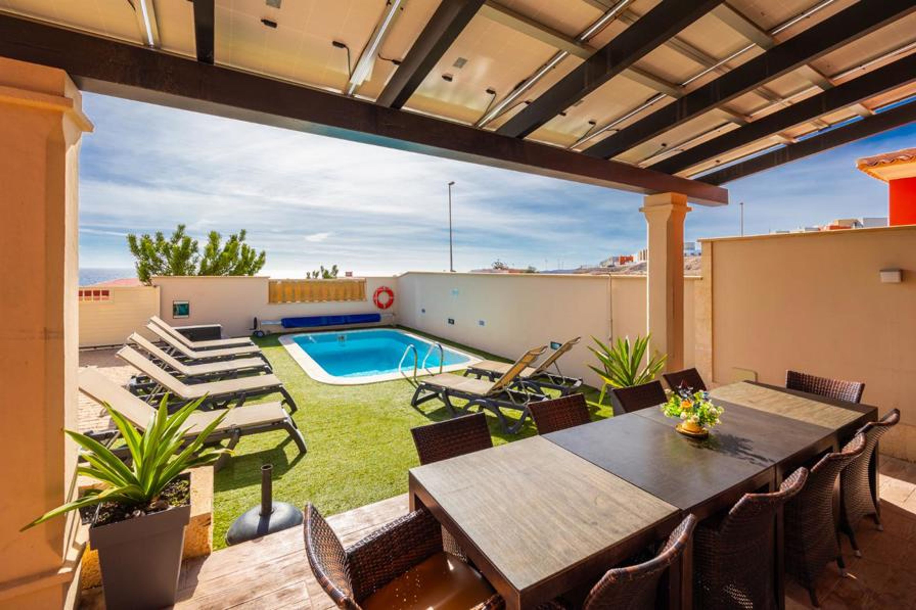 Sheltered terrace area