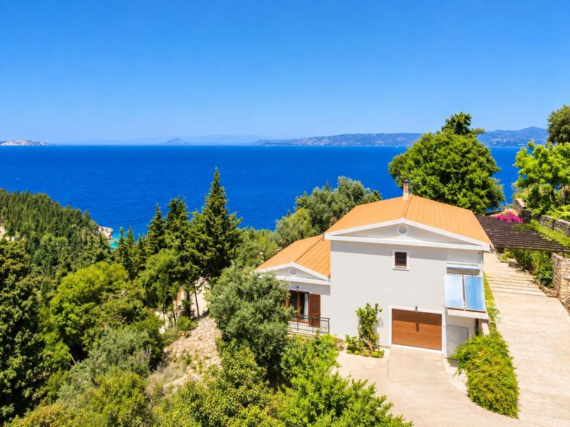 Villa in Greece, Paxos: Beautiful villa with private pool, terraces, and garden with panoramic sea..