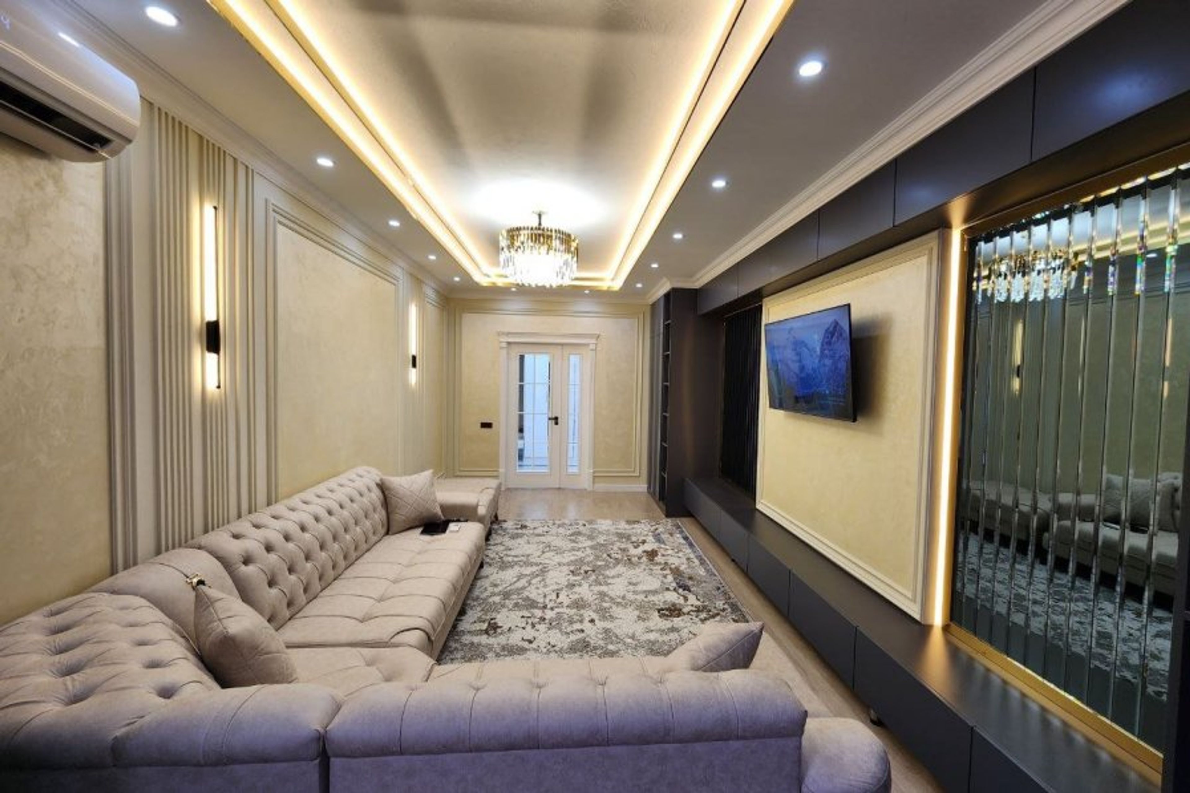 Living room. Sofa. TV. Lounge zone