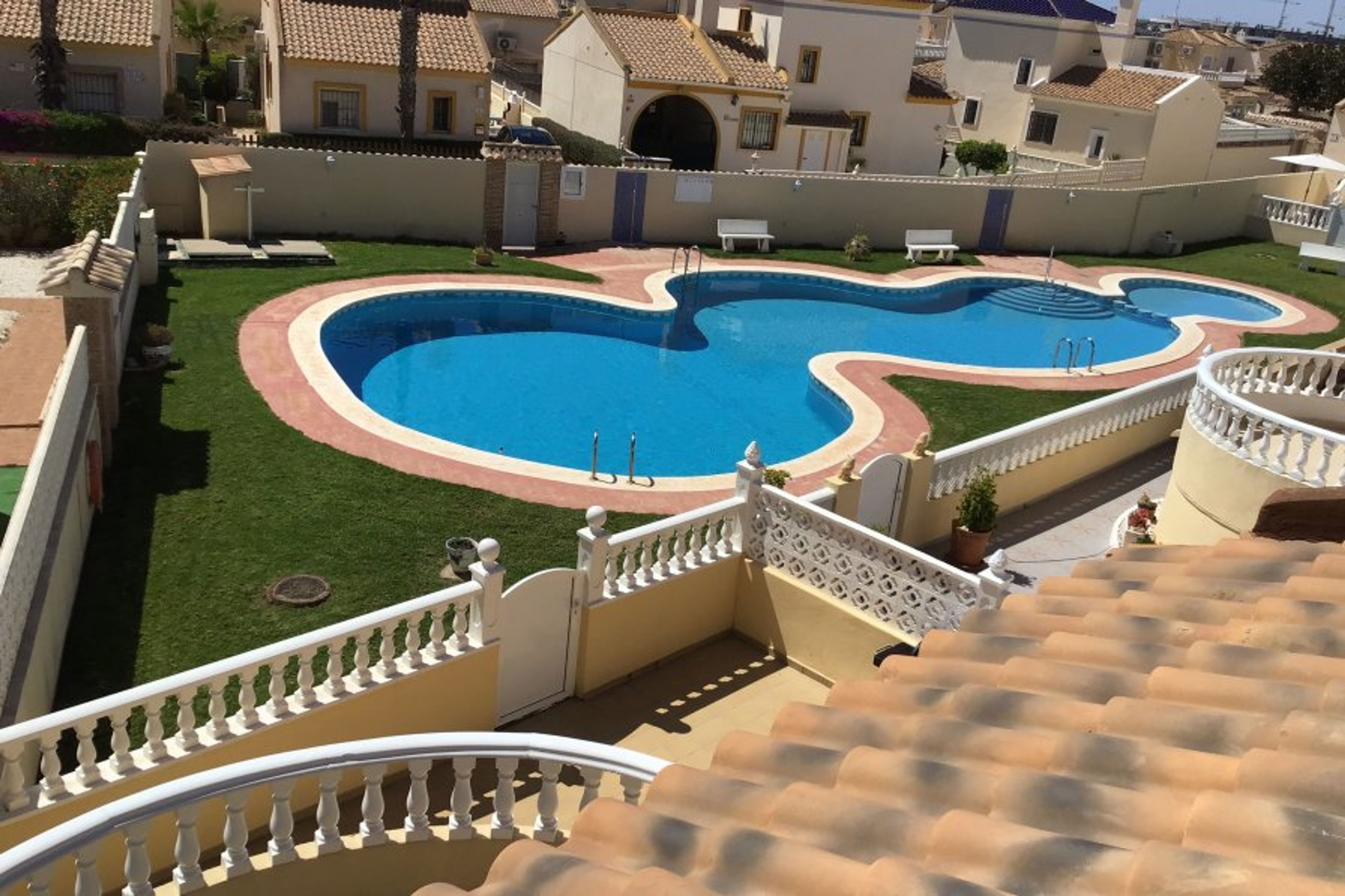 View of communal pool from roof terrace 