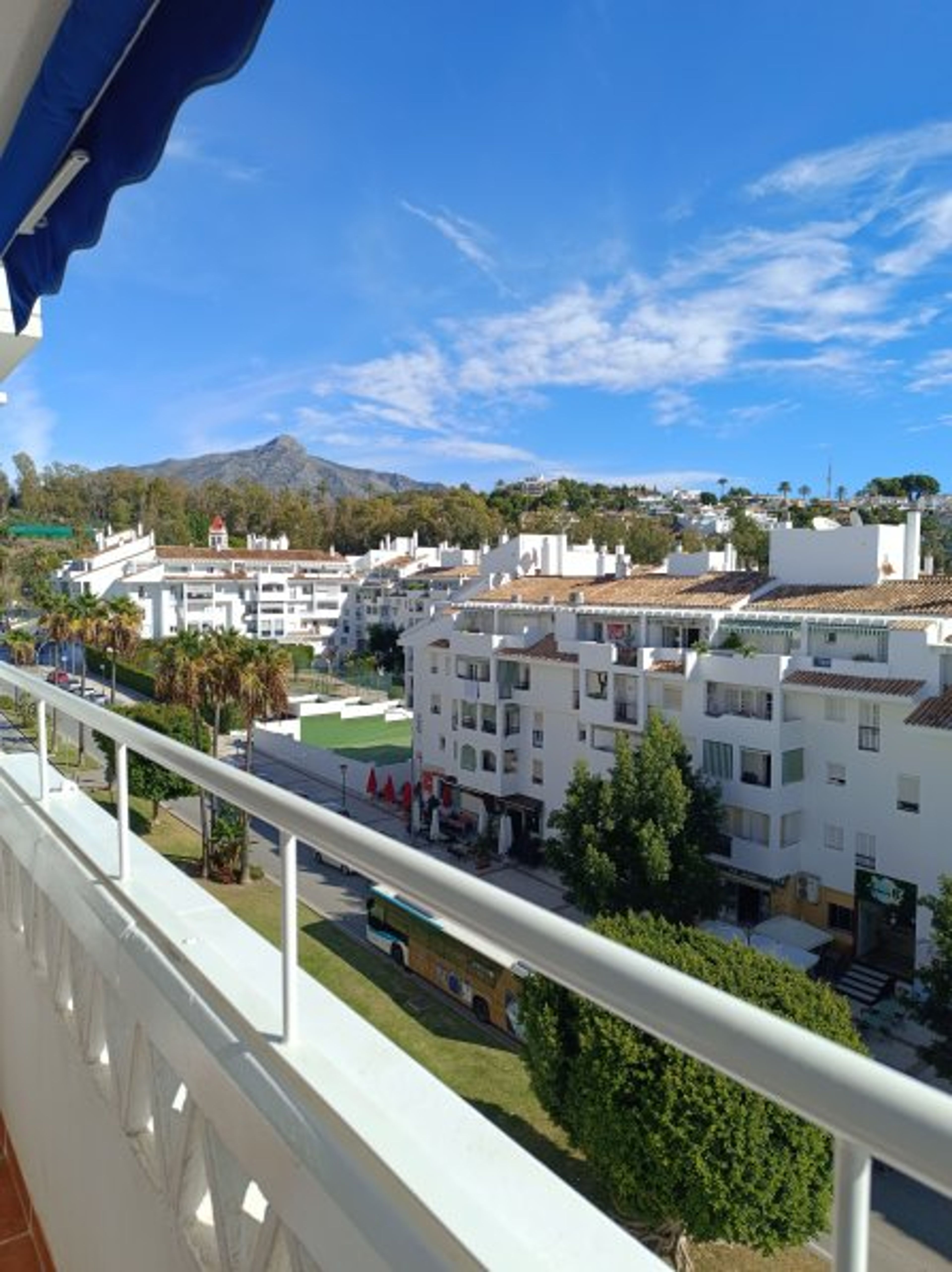 View from the terrace inland towards La Concha 'mountain'.