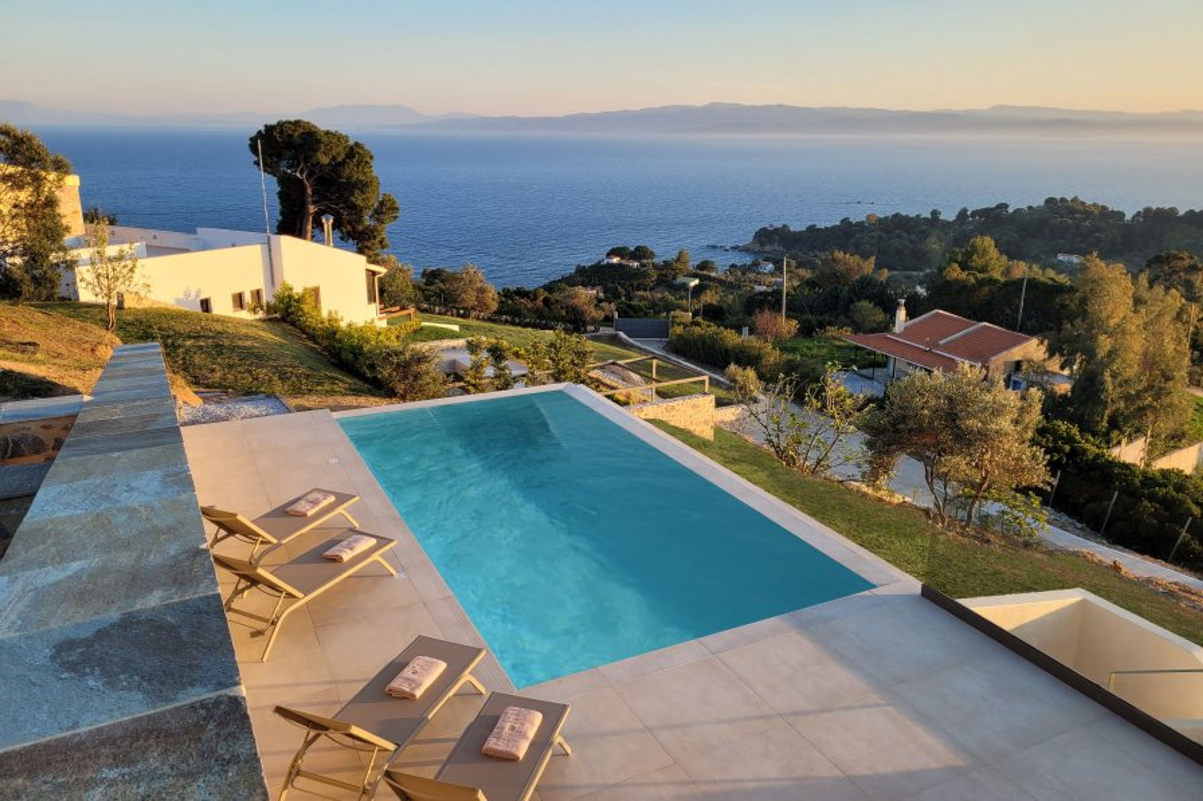 the pool and the sea view